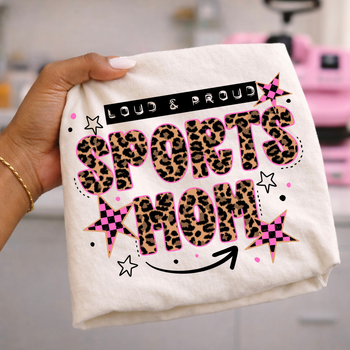 Sports Mom (Pink Leopard) DTF Print