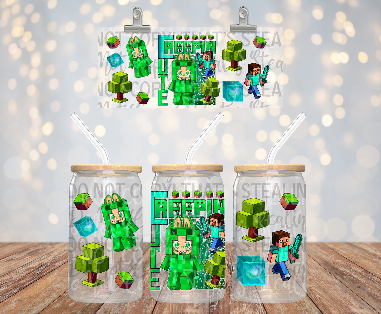 Creepin Cute 16 oz Glass Wraps