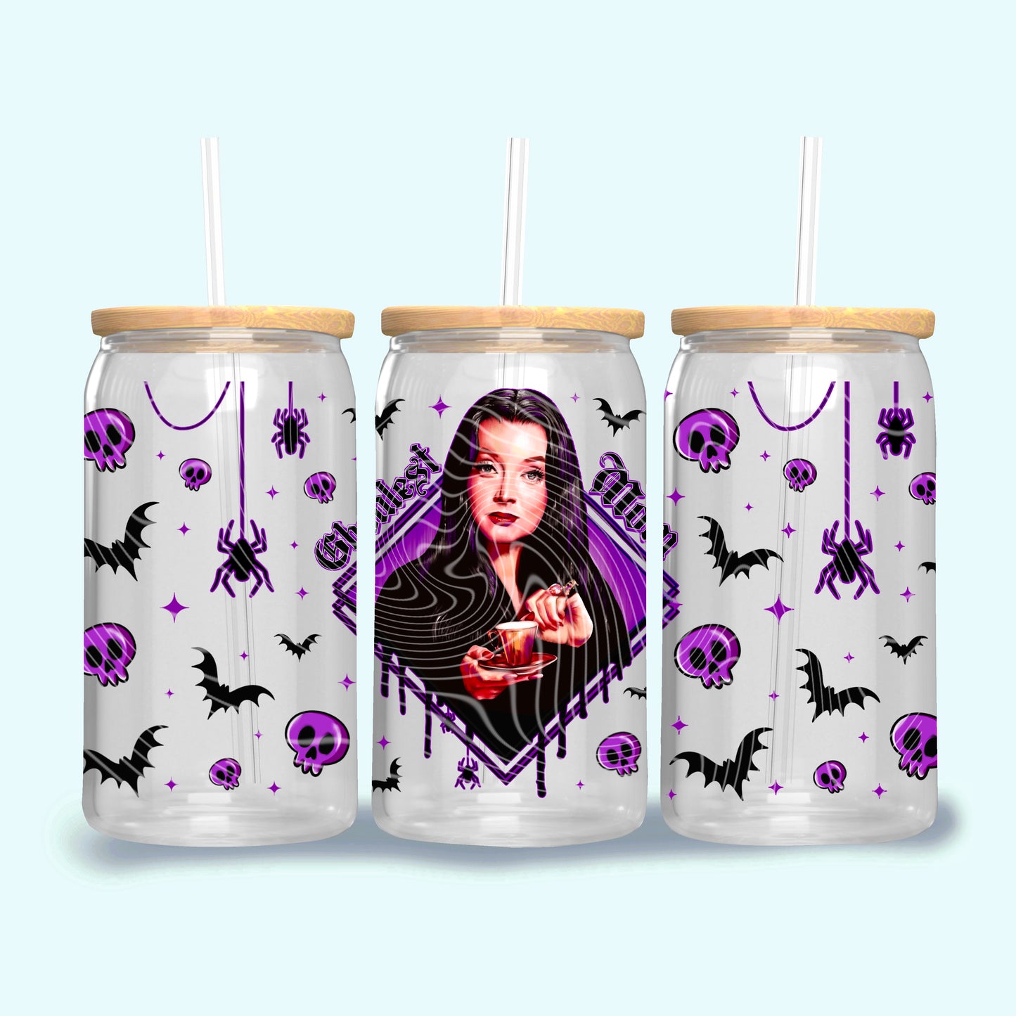 Ghoulest Mom 16 oz Glass Can Wraps