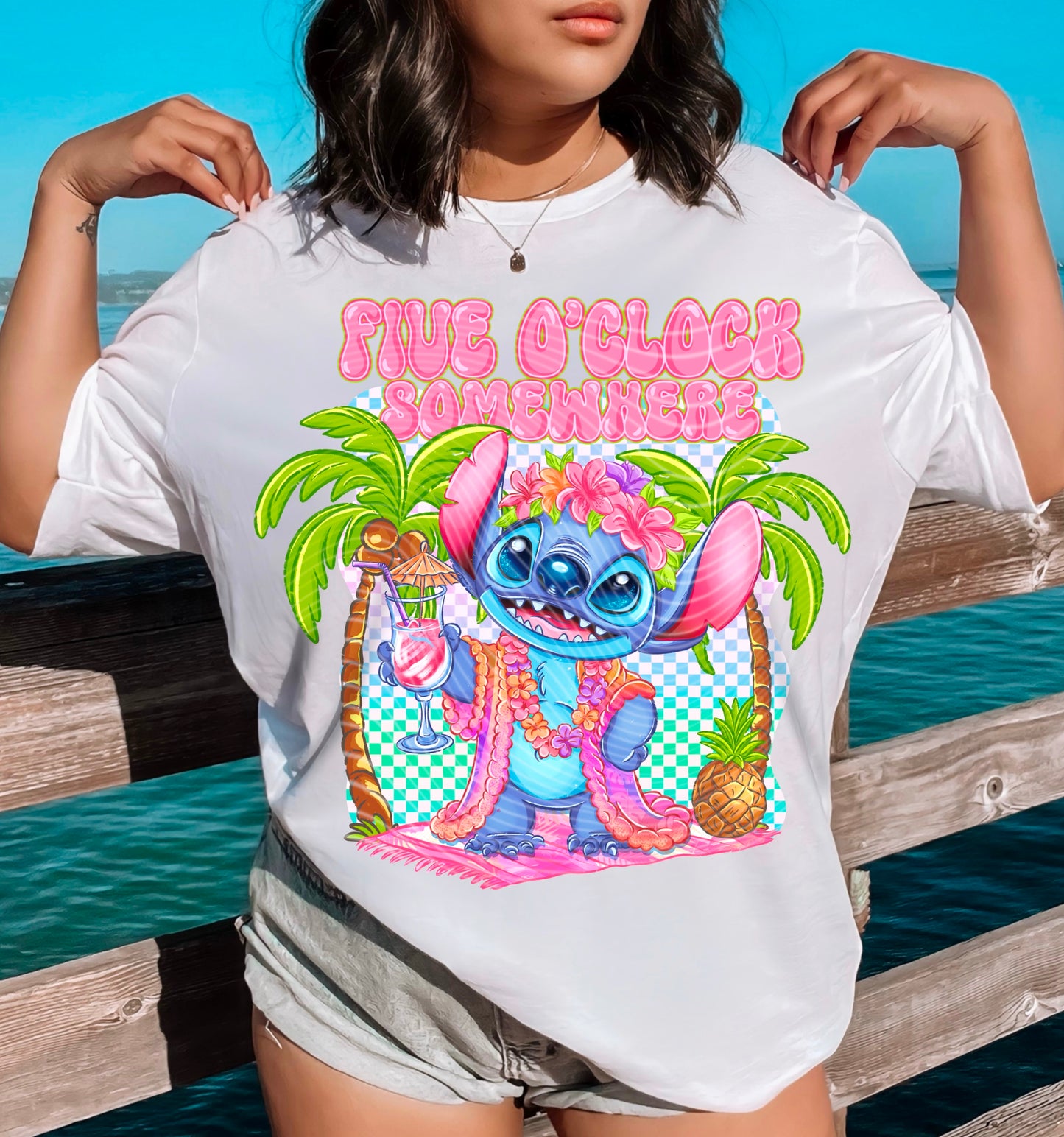 5 O’Clock Somewhere (Checkered Background) DTF Print