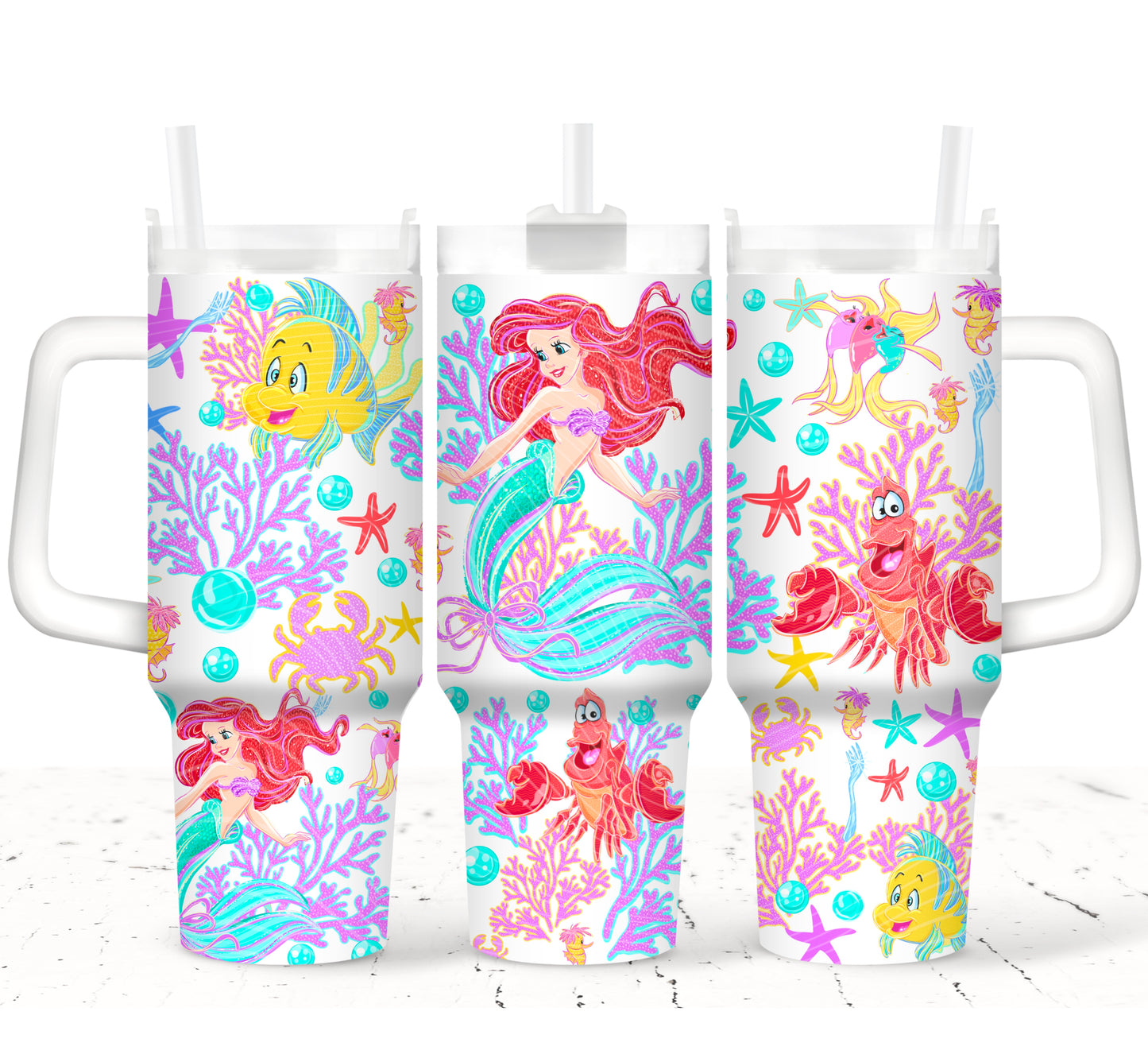 Little Mermaid & Sidekicks 40 oz Tumbler Prints