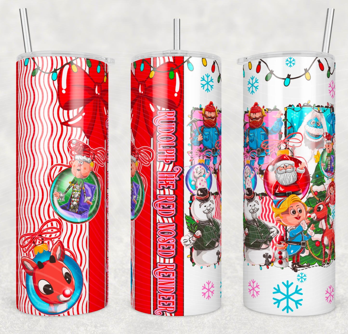 Red Nose Reindeer Tumbler Wrap