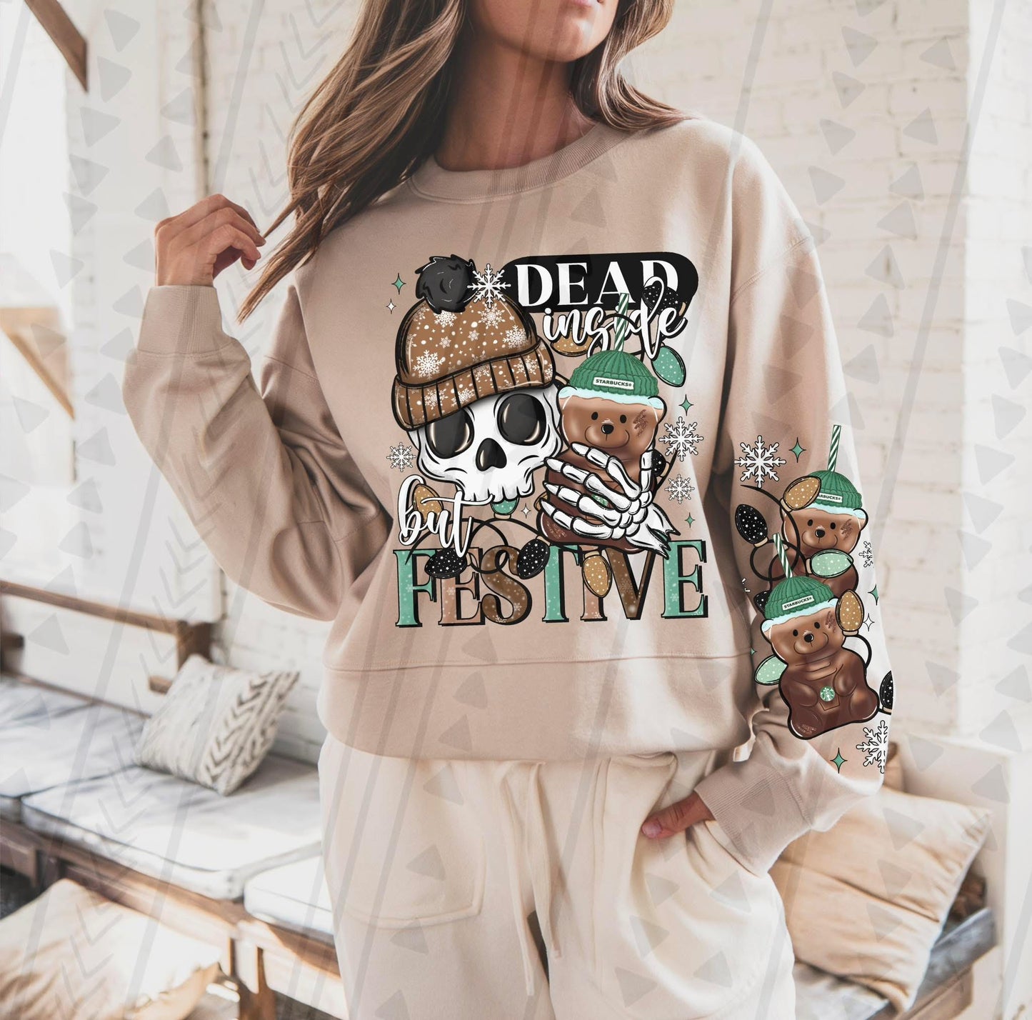 Dead Inside But Festive DTF Print