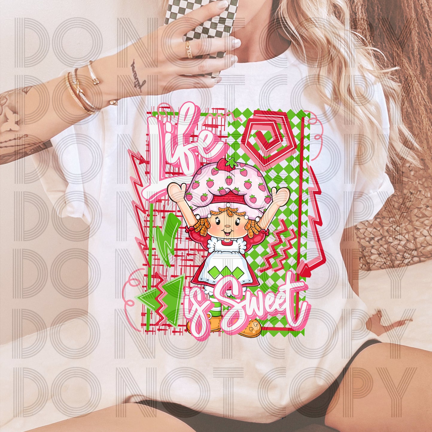 Retro Strawberry Girl DTF Prints