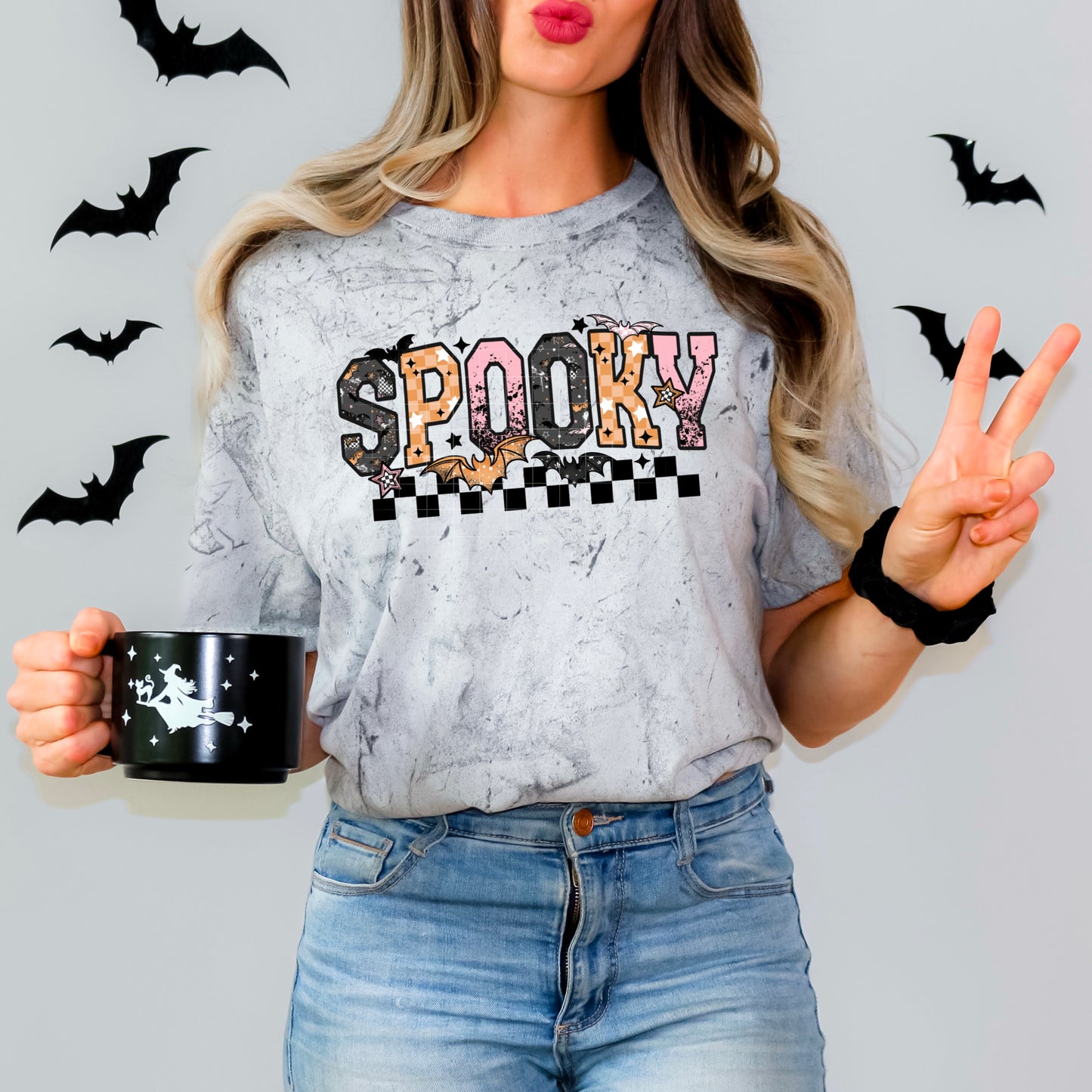 Grunge Bats Spooky DTF Prints