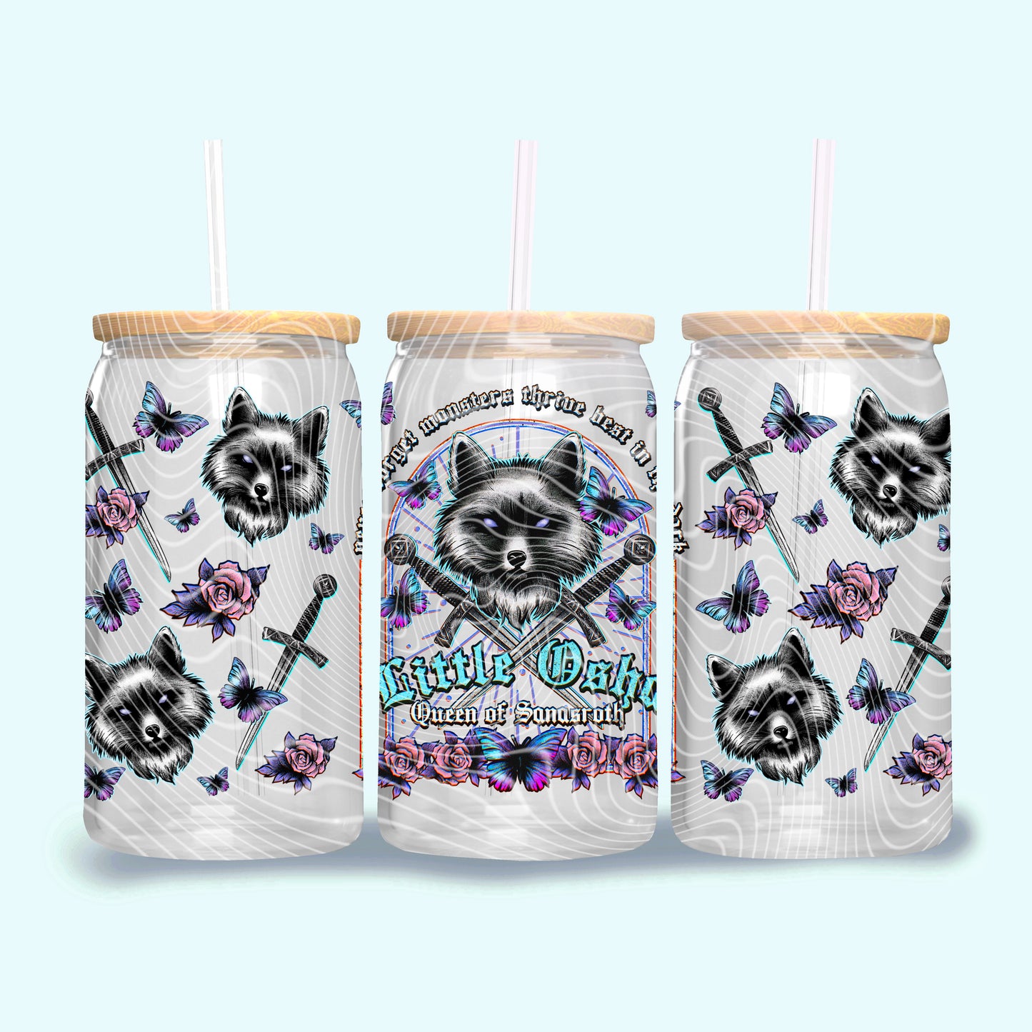 Little Osha 16 oz Glass Can Wrap