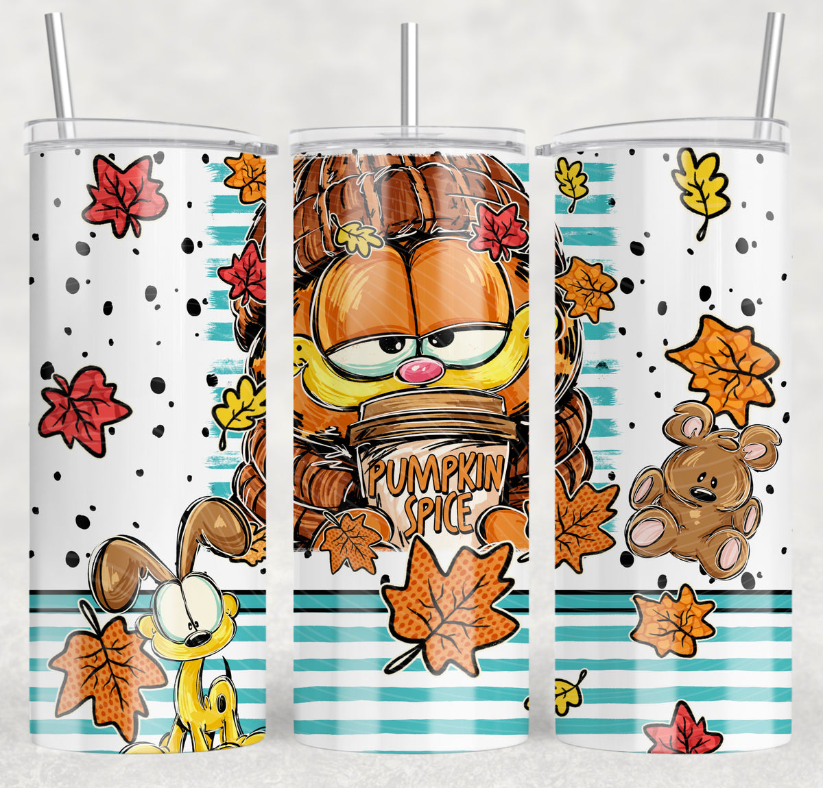 Pumpkin Spice Garfield Tumbler Wrap