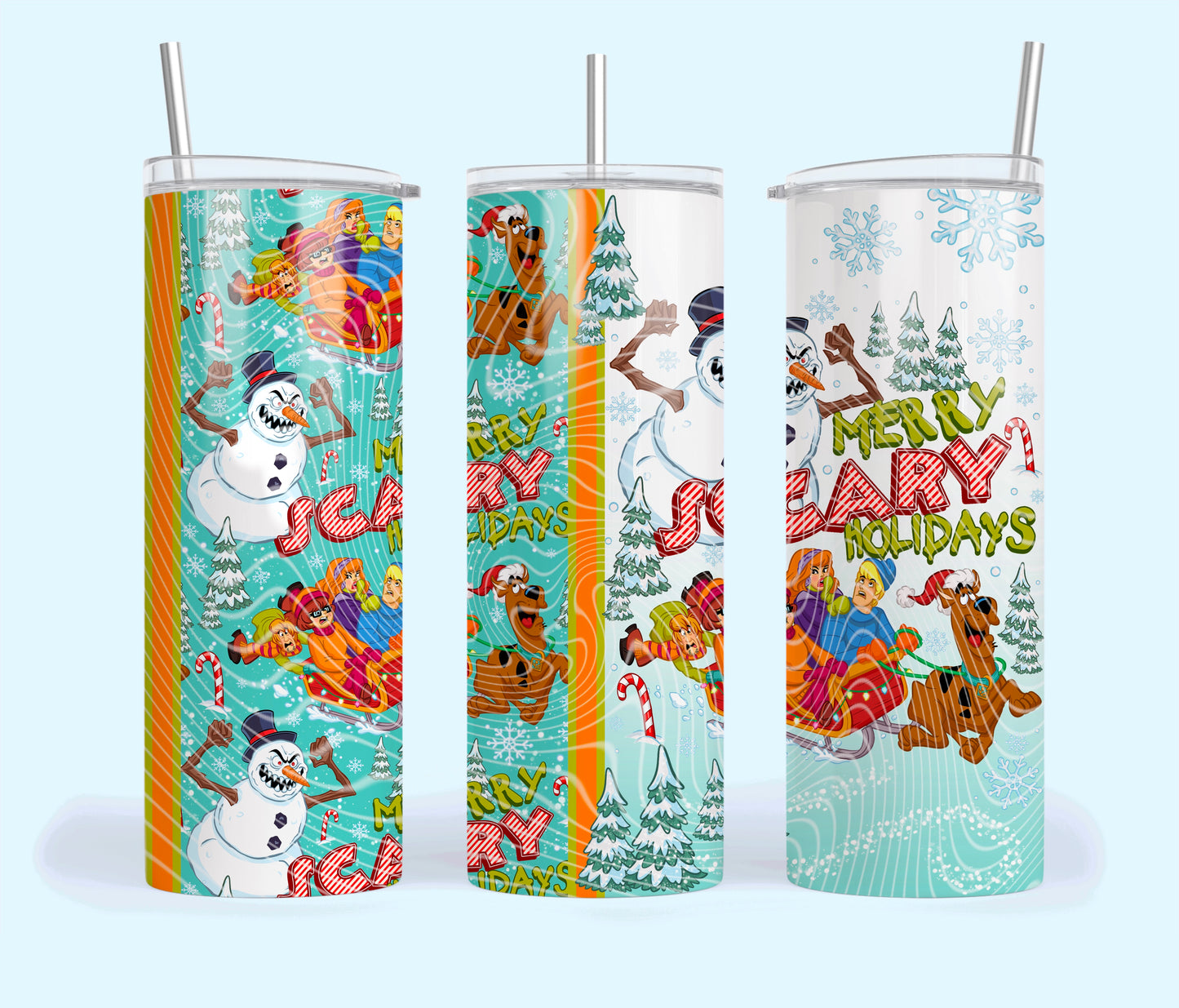 Merry Scary Holidays Tumbler Wrap