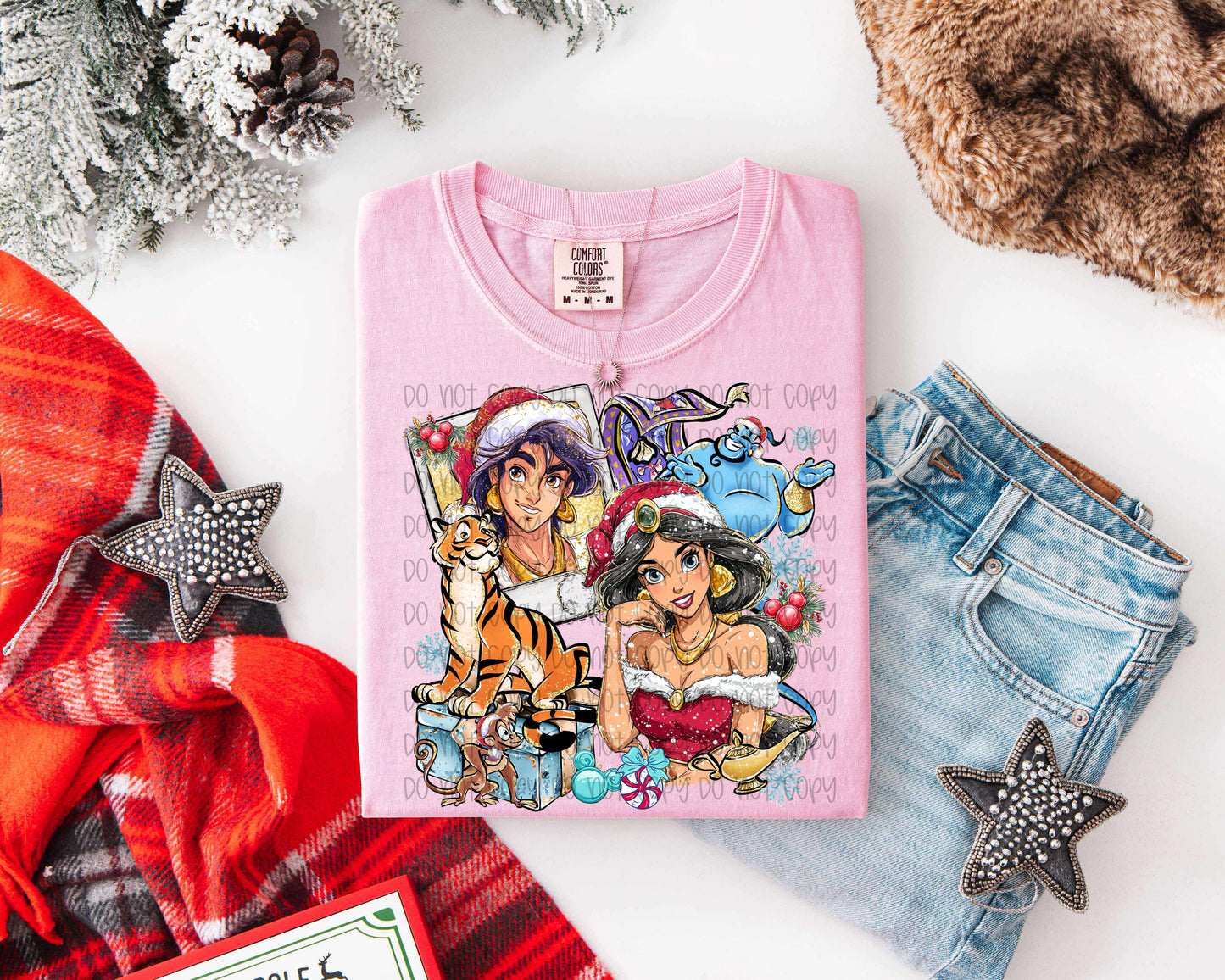 Christmas Princess J Polaroid DTF Print