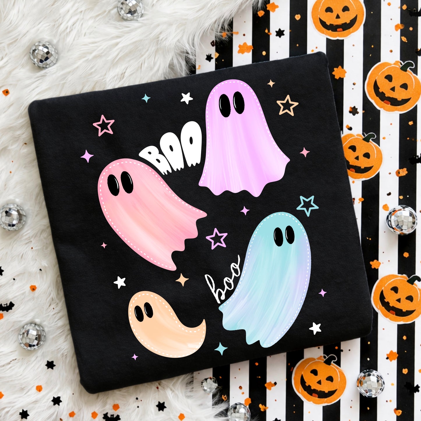Boo Pastel Ghosts DTF Print