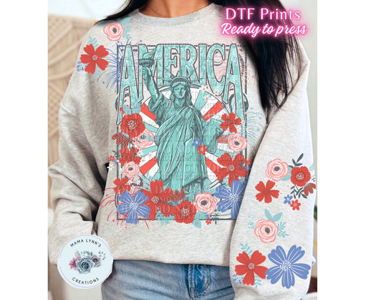 Floral America DTF