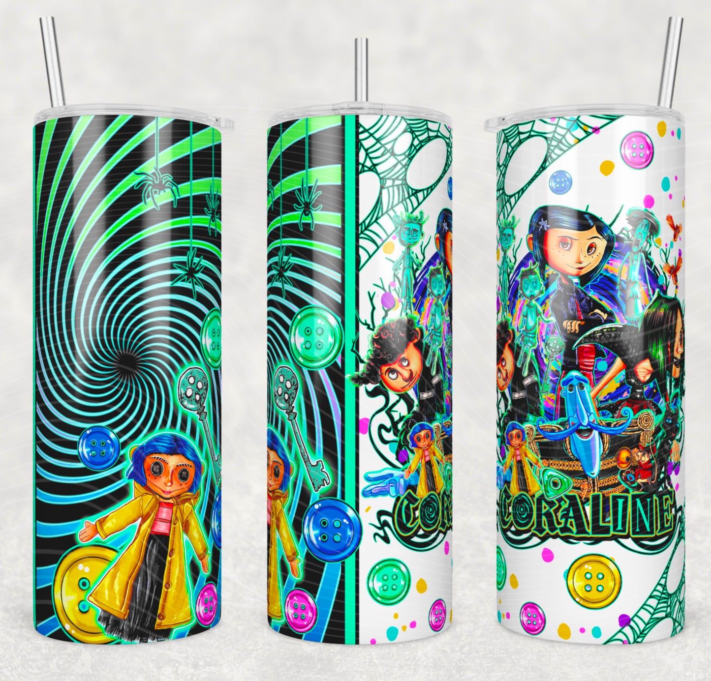 Coral Button Tumbler Wrap