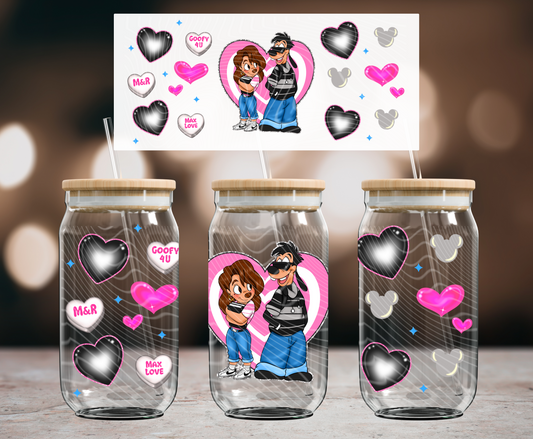 M&R Love 16 oz Glass Can Wraps