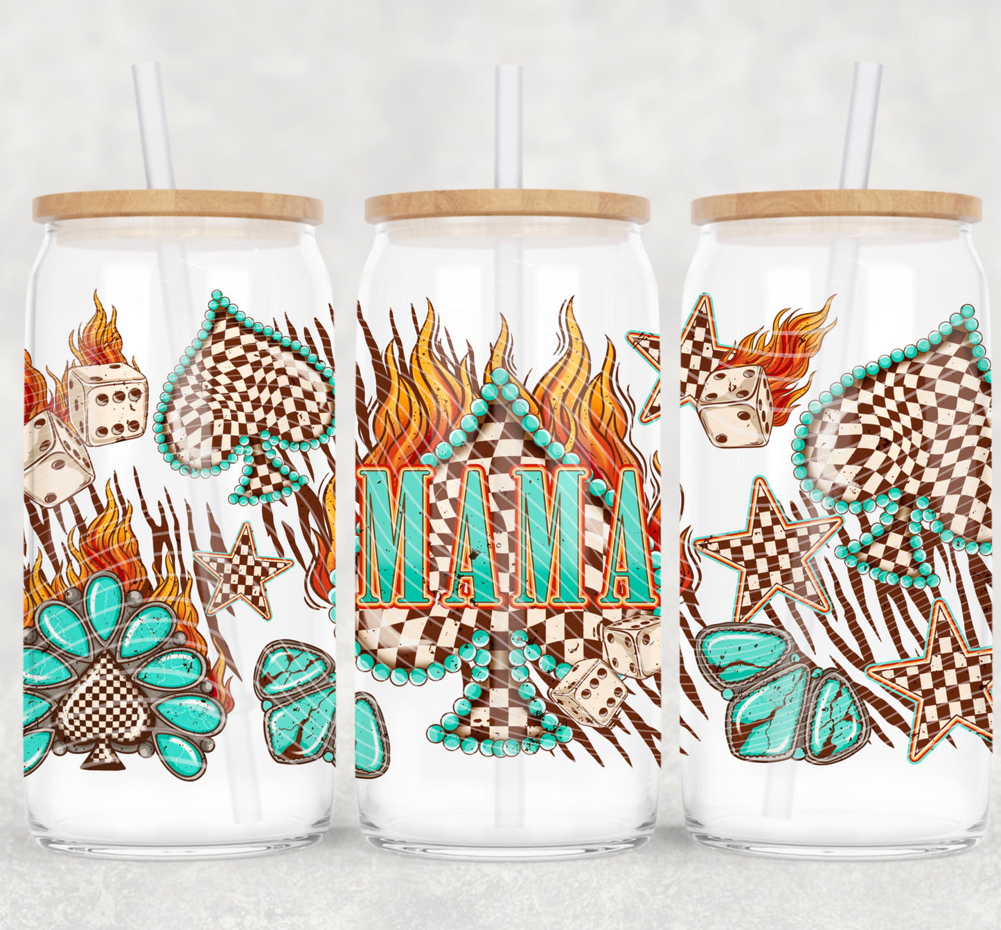 Mama Spades 16 oz Glass Can Wraps