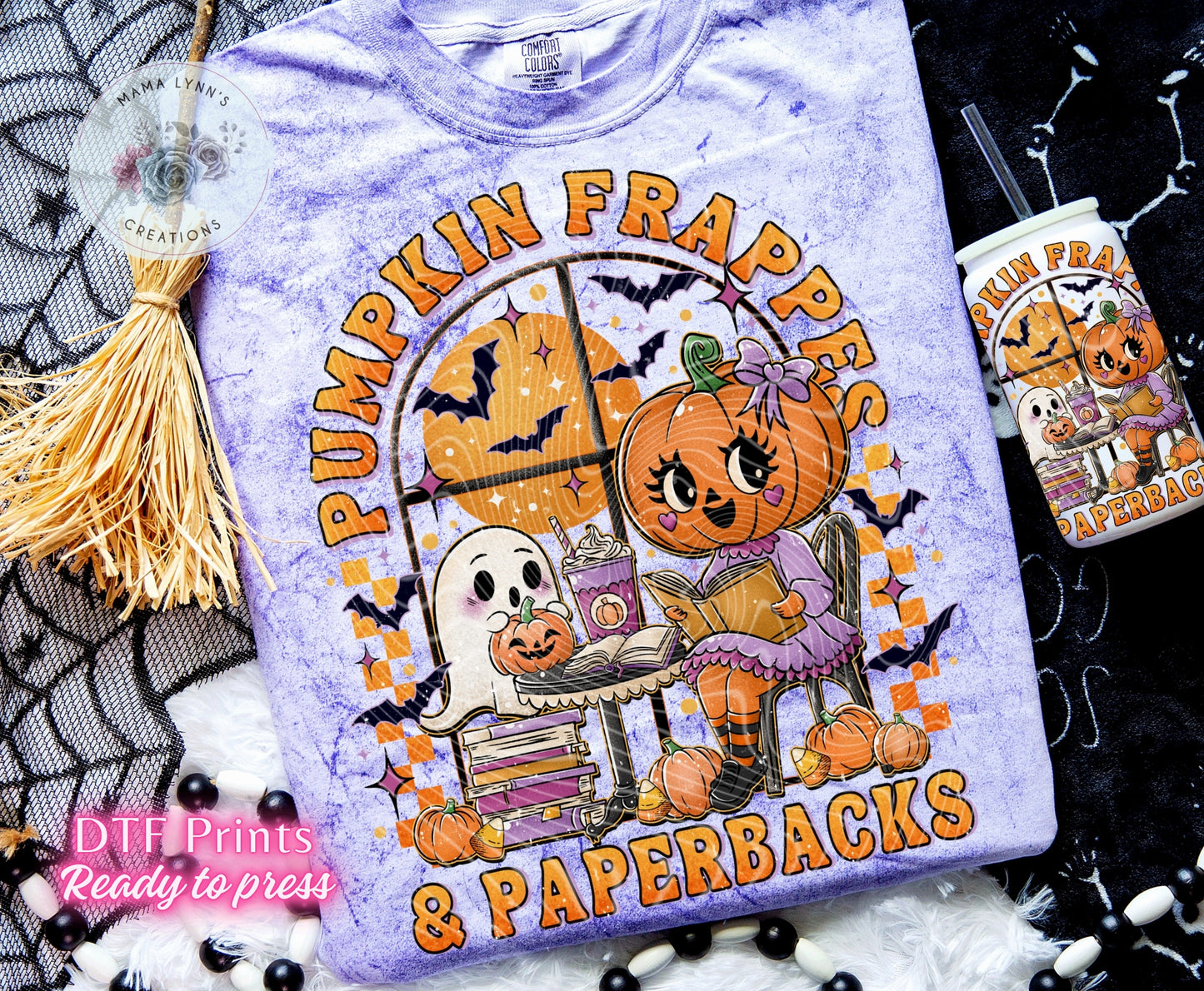 Pumpkin Frappes and Paperbacks DTF Print