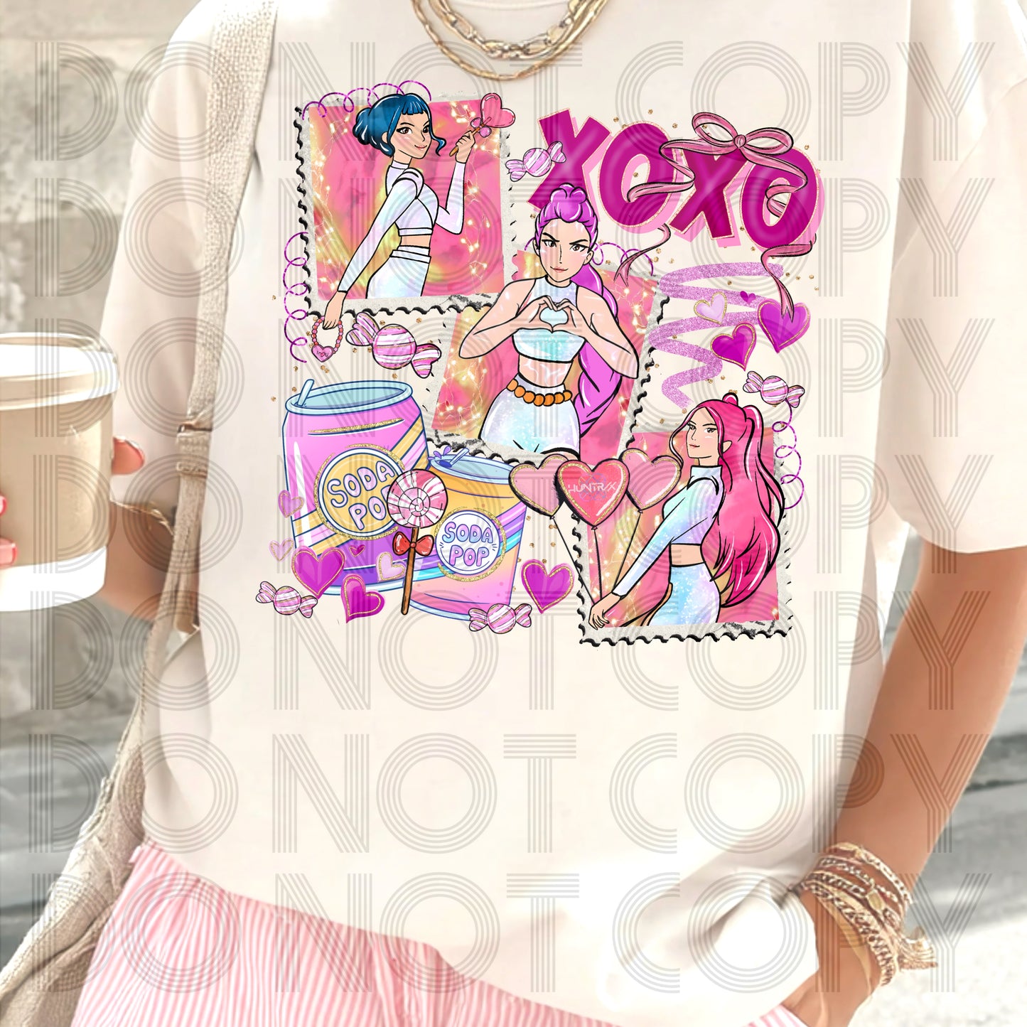 XOXO Huntrix Valentine Stamps DTF Prints