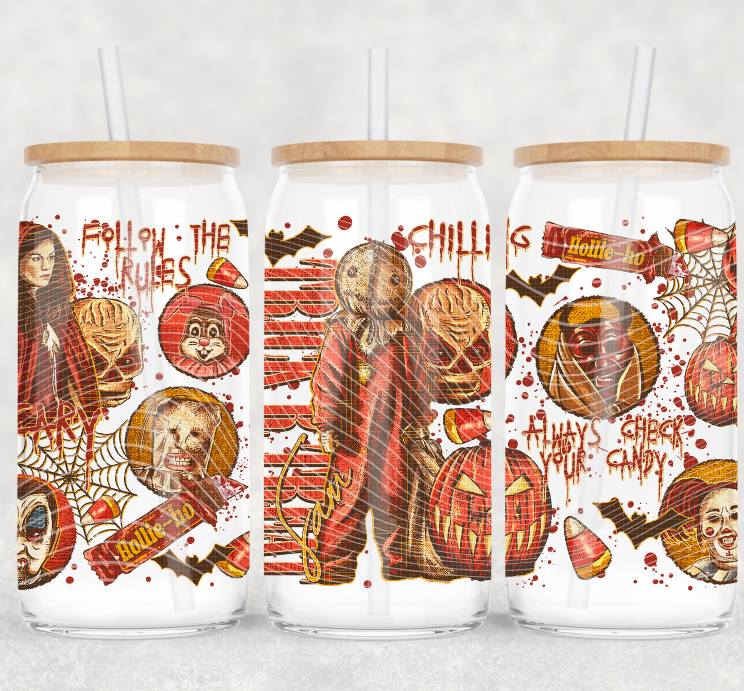 Trick Or Treat Sam 16 oz Glass Can Wraps