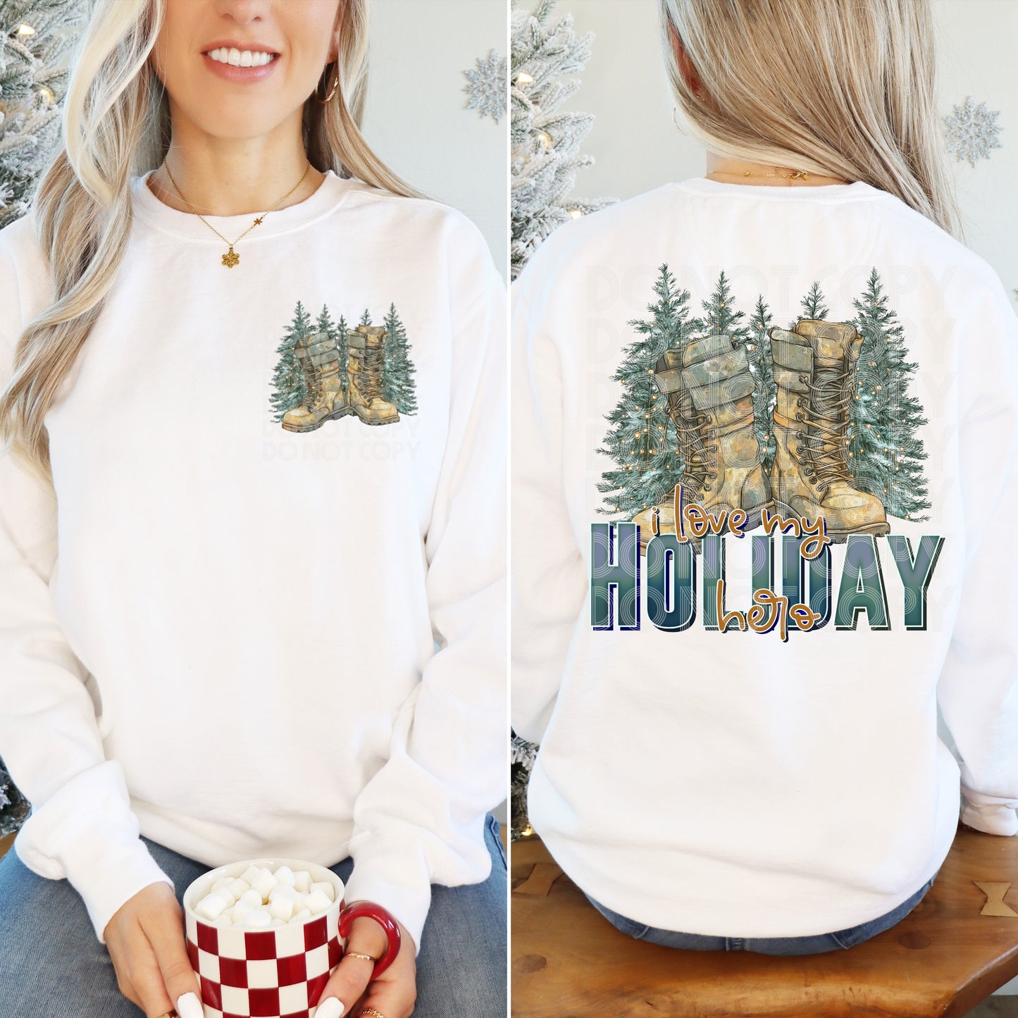 I Love My Holiday Hero Boots Style DTF Print