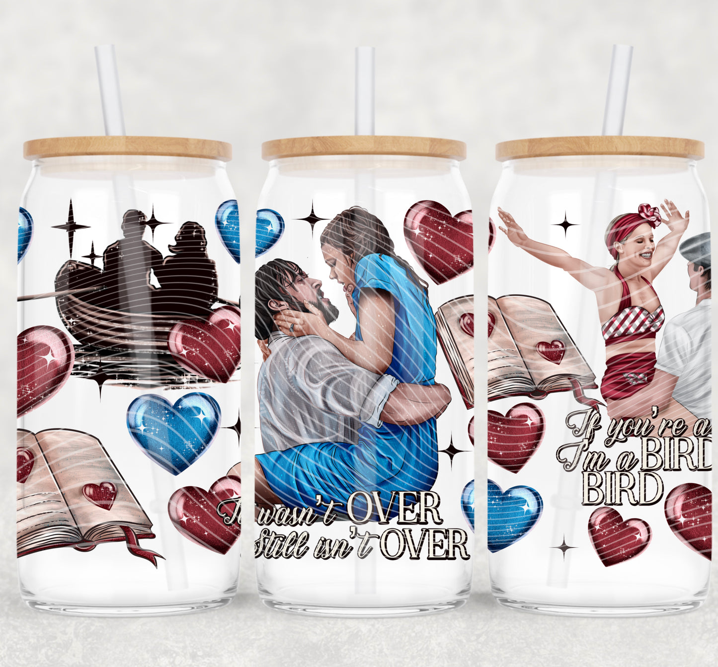 Love Notebook Valentines 16 oz Glass Can Wrap