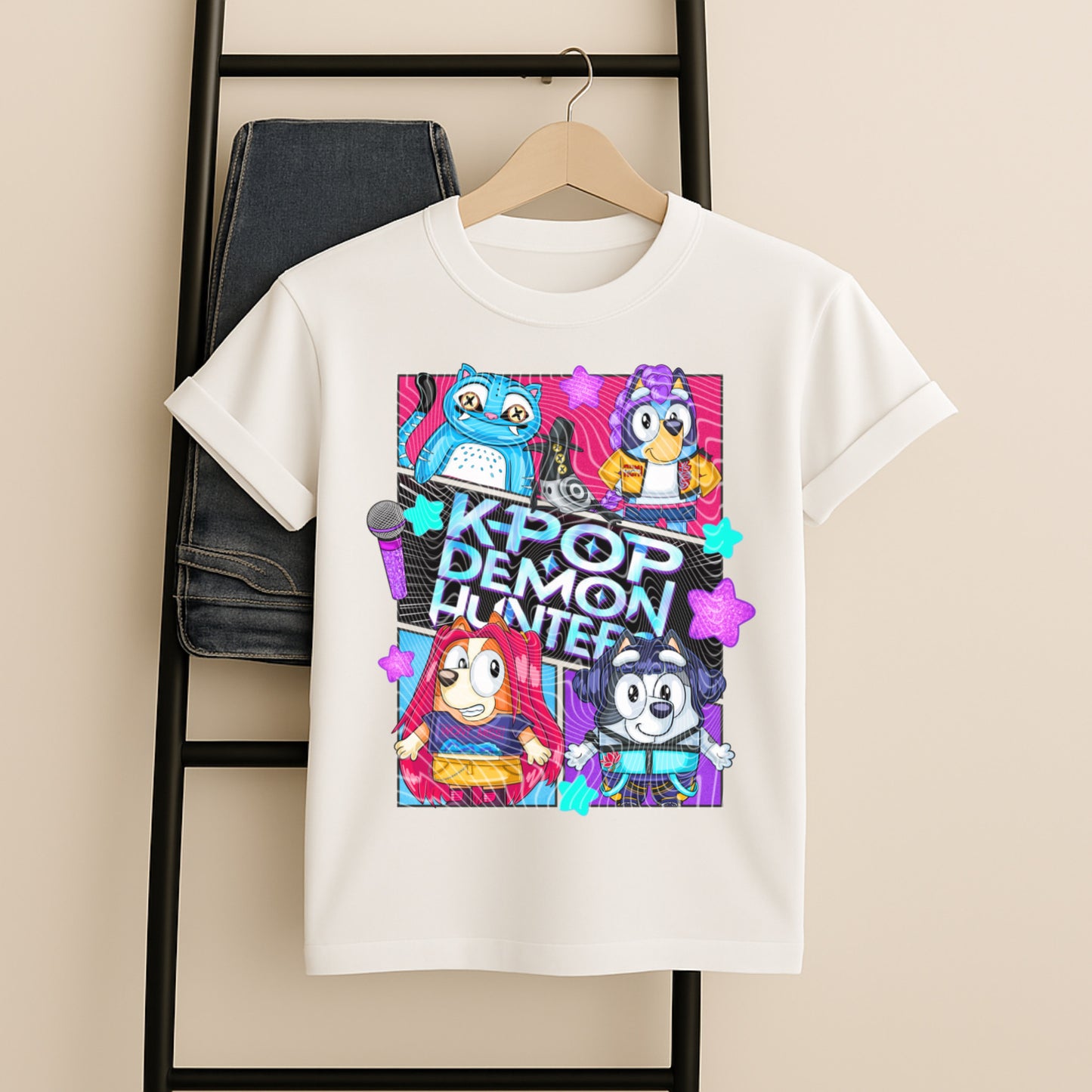 K-pop Bluey Mashup DTF Prints