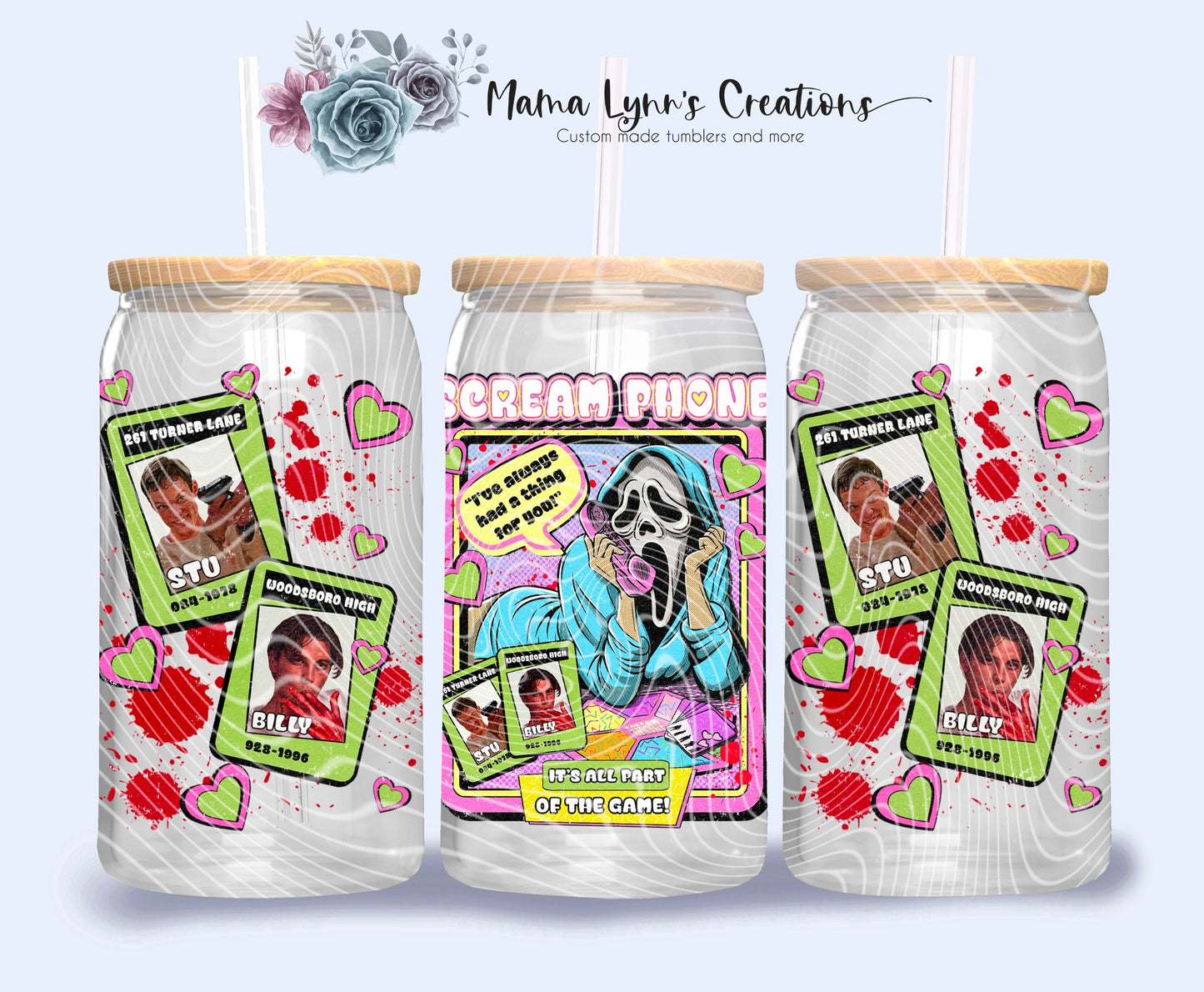 Scream Phone 16 oz Glass Can Wrap