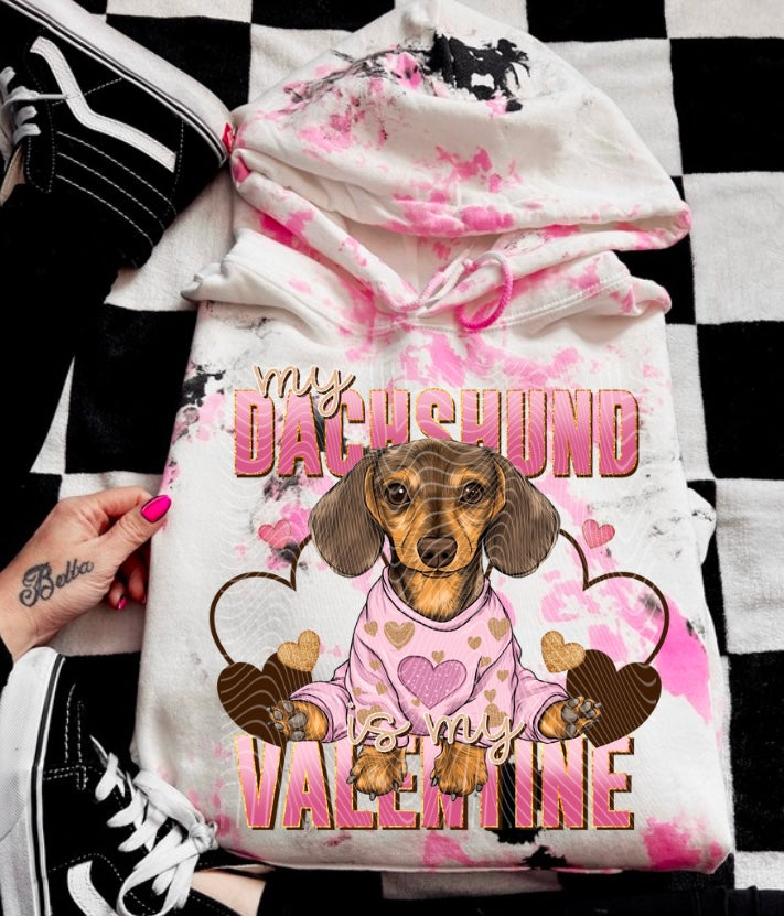 My Dachshund Is My Valentine DTF Print