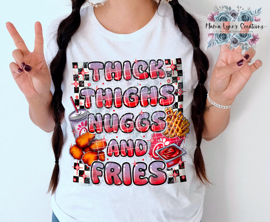 Thick Thighs Nuggs and Fries Valentine Htv Transfer
