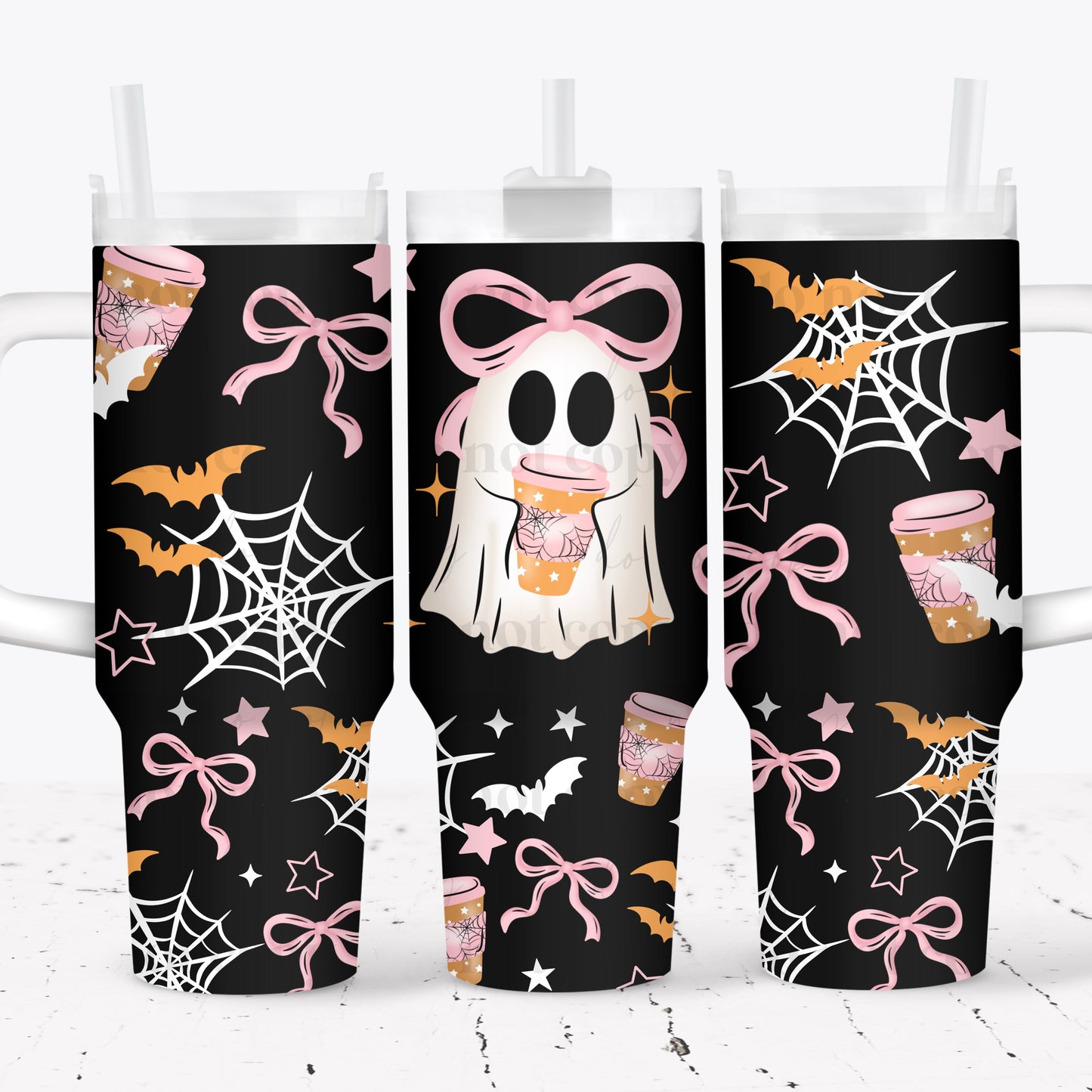 Coffee Bow Ghostie 40 oz Tumbler Print