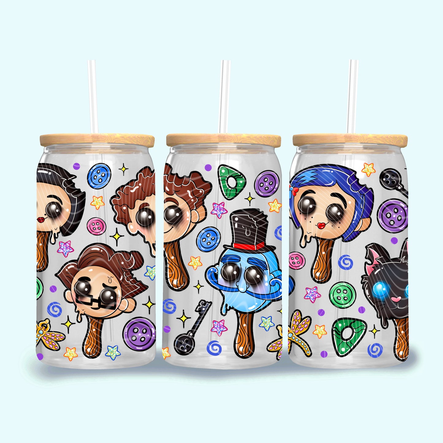 Coraline Ice Cream 16 oz Glass Wrap