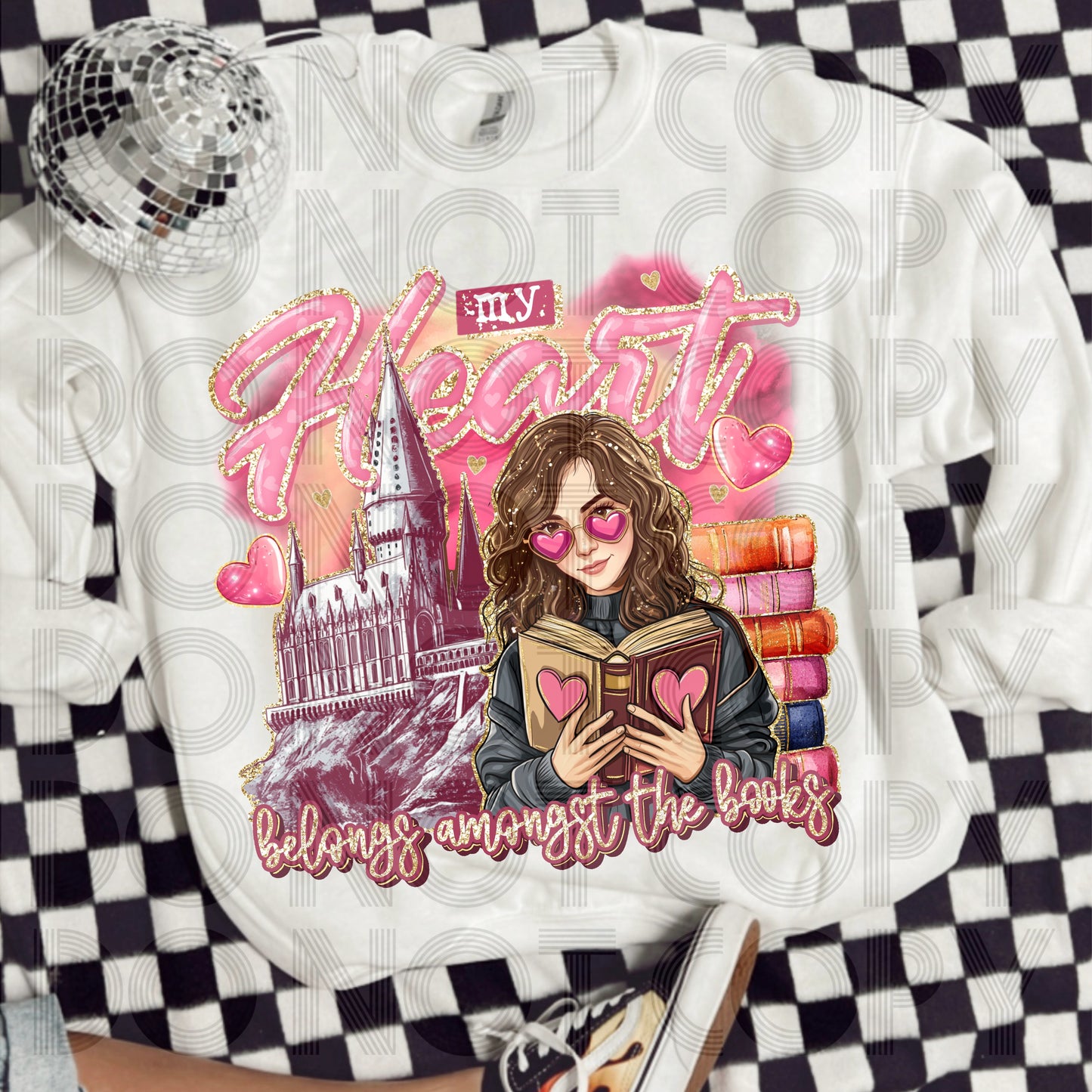 My Heart Belongs Amongst The Books DTF Print