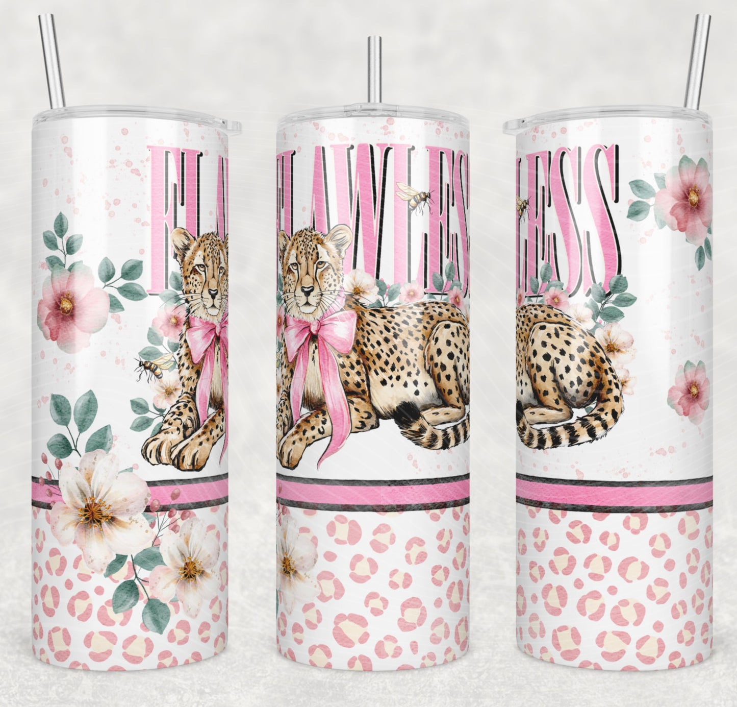 Pink Flawless Cheetah Tumbler Wrap