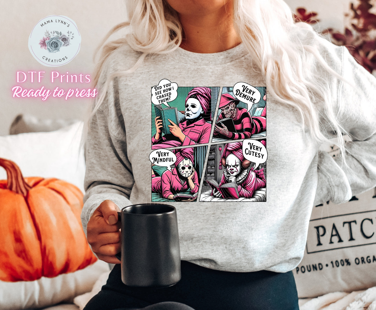Mindful, Cutesy, Demure Horror Chase DTF Print