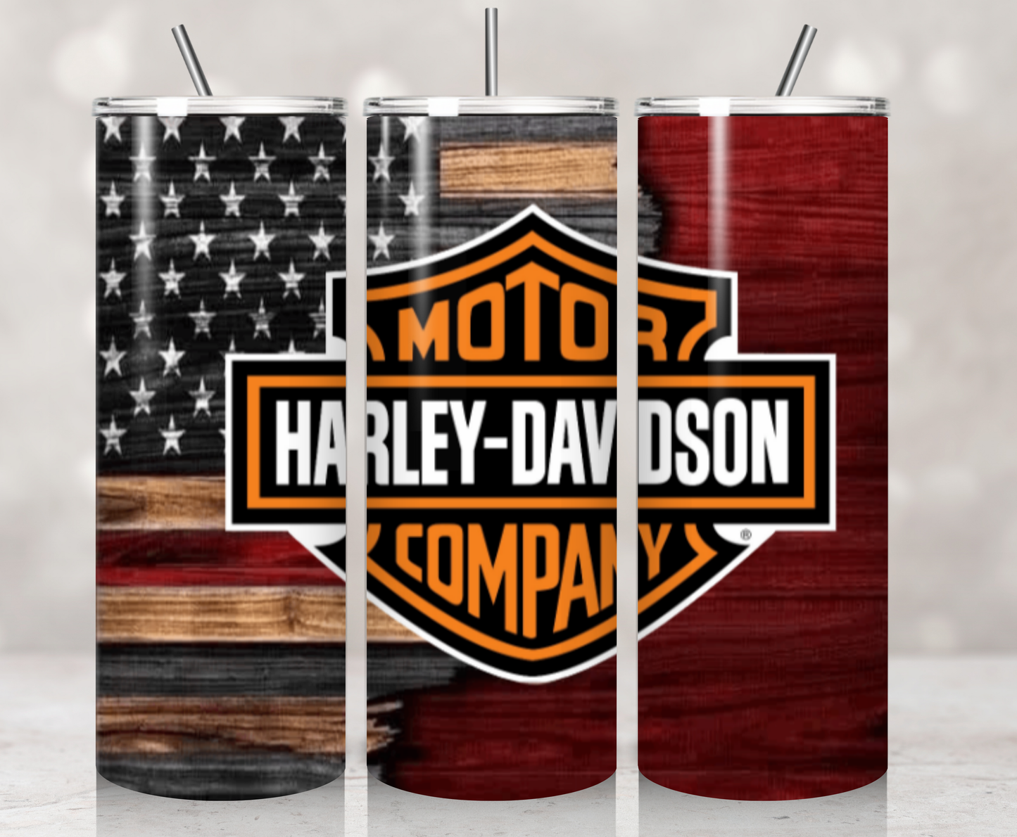 H Davidson Wood Flag Backdrop