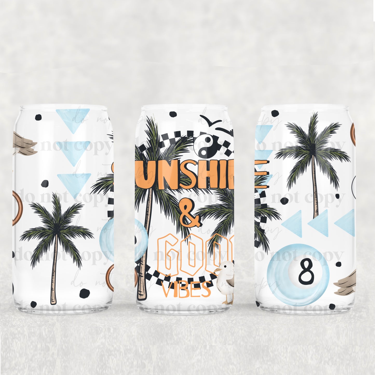 Sunshine & Good Vibes 16 oz Glass Wrap