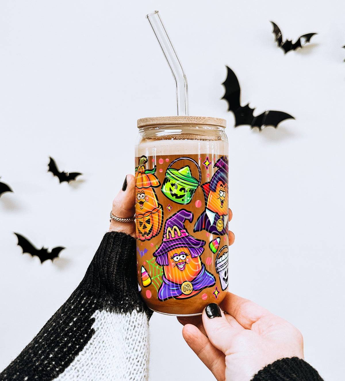 Nuggets Halloween 16 oz Glass Wrap