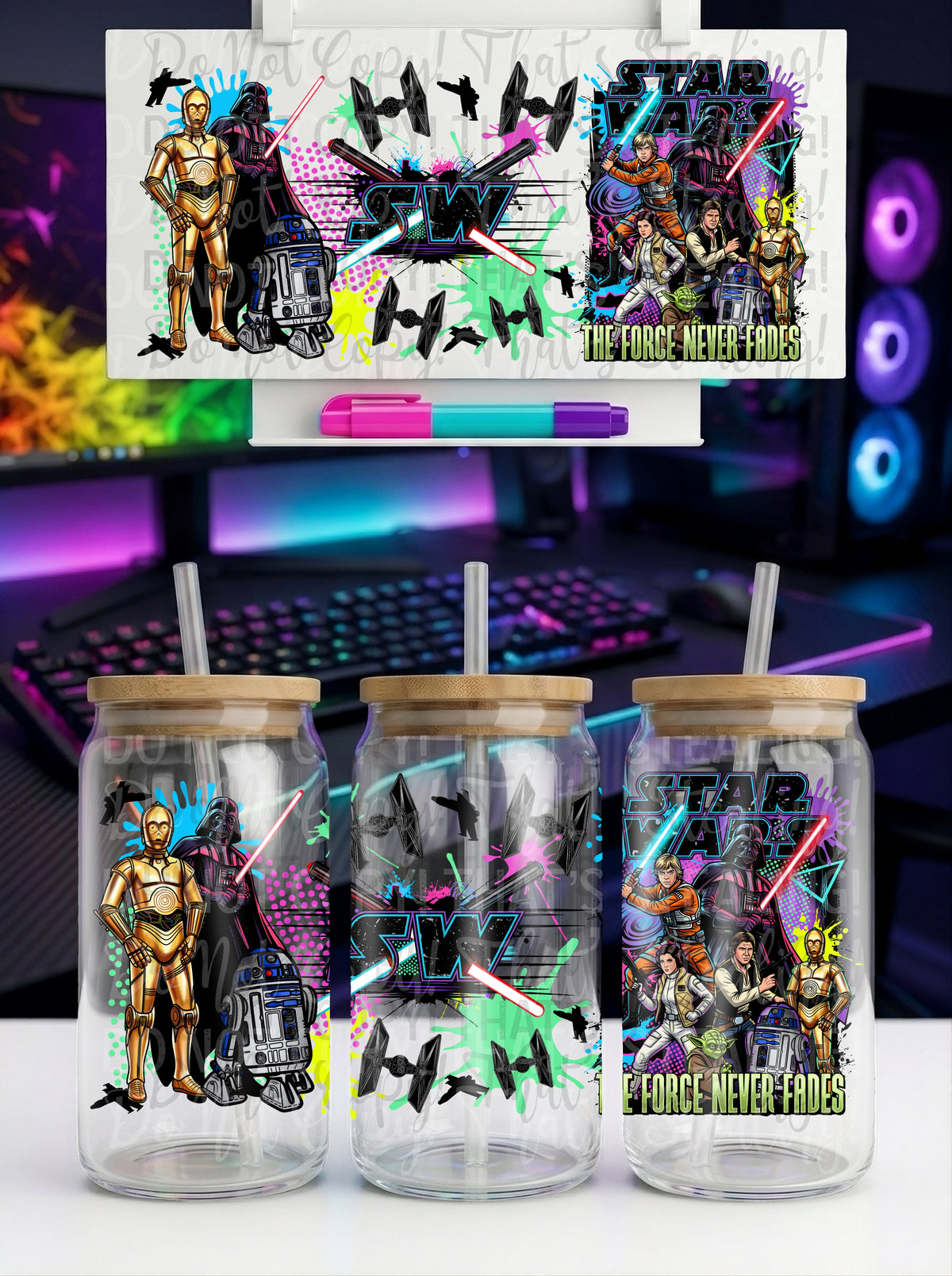 SW The Force Never Fades 16 oz Glass Wrap