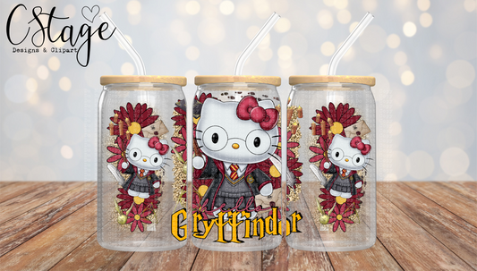 Hello Gryffindor 16 oz Glass Can Wrap