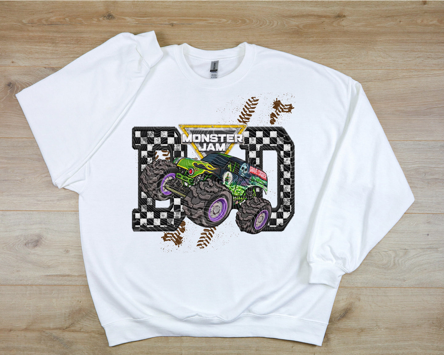 MJ Grave Digger Dad Faux Embroidery DTF Prints