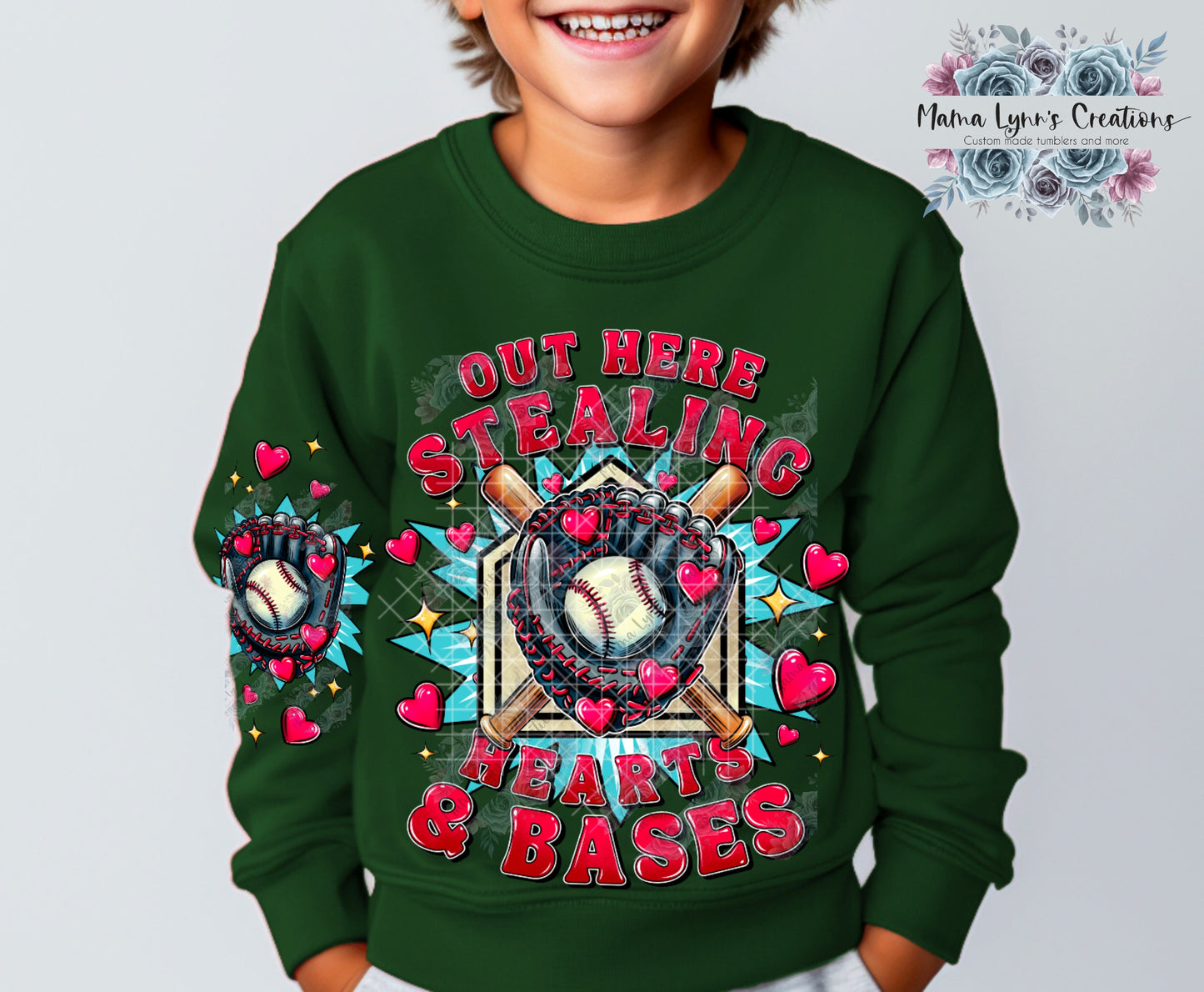 Stealing Hearts and Bases Valentine DTF Print