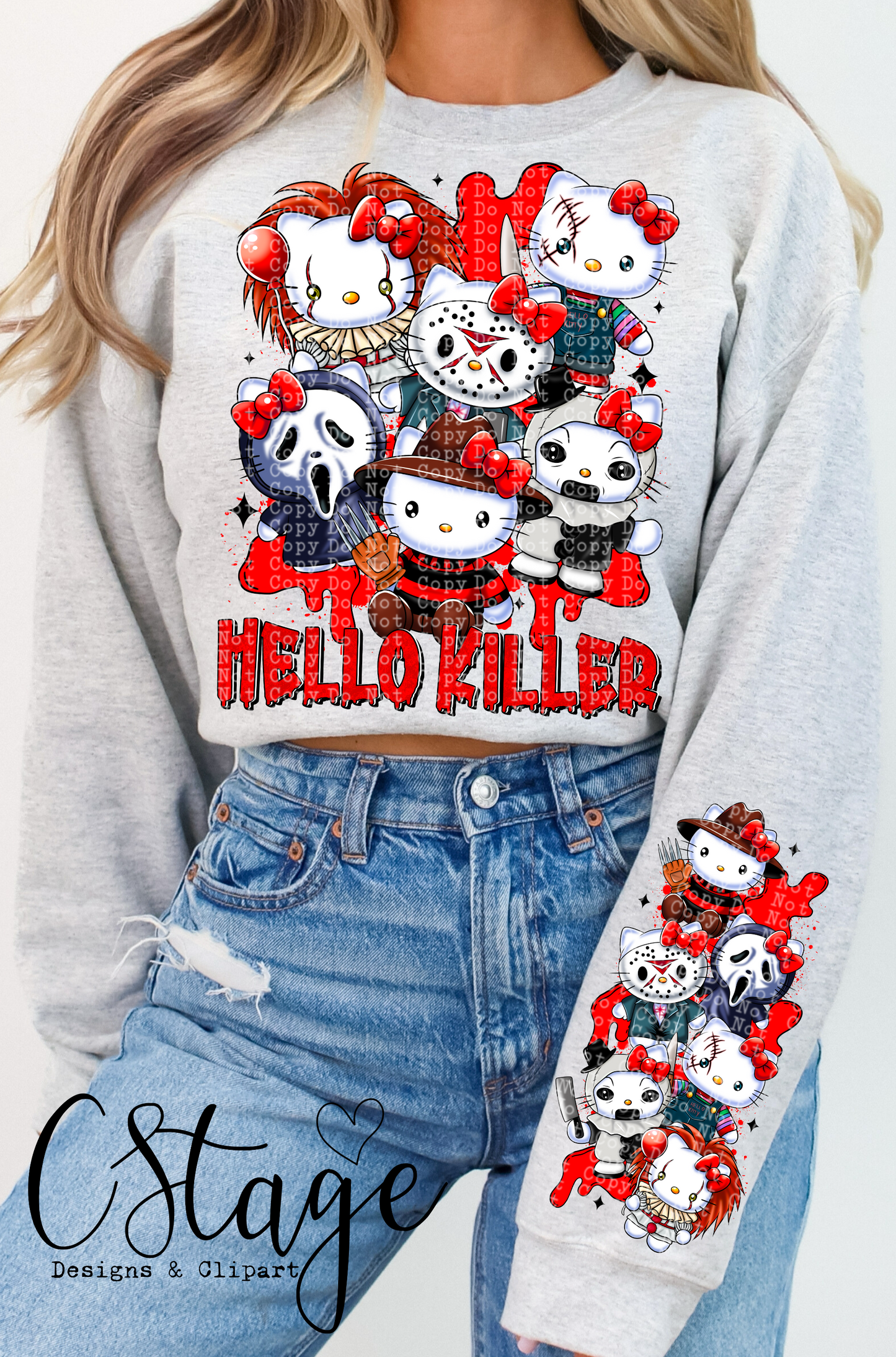 Nightmare H Kitty DTF Print