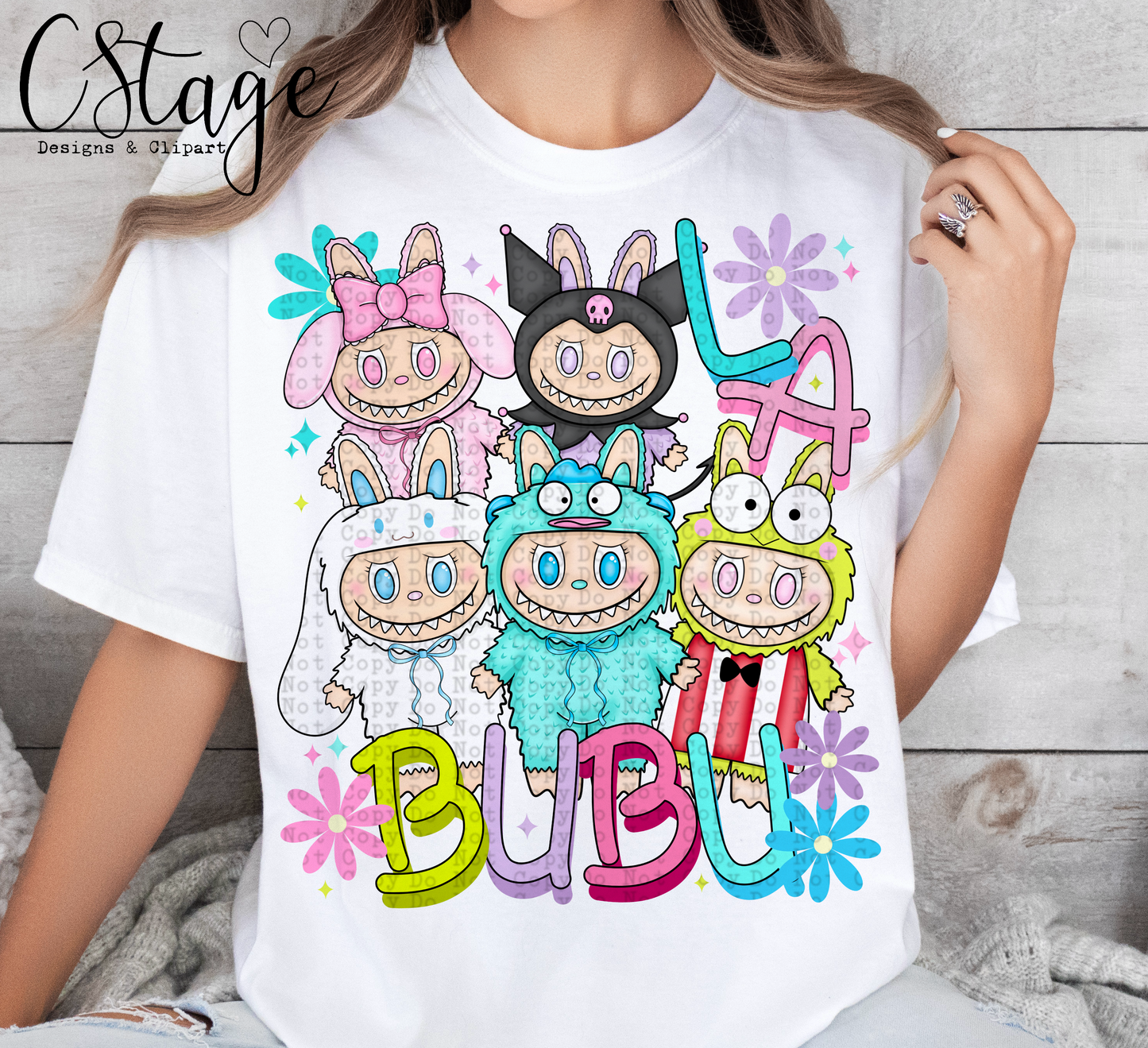 Kawaii Friends Labubu DTF Prints