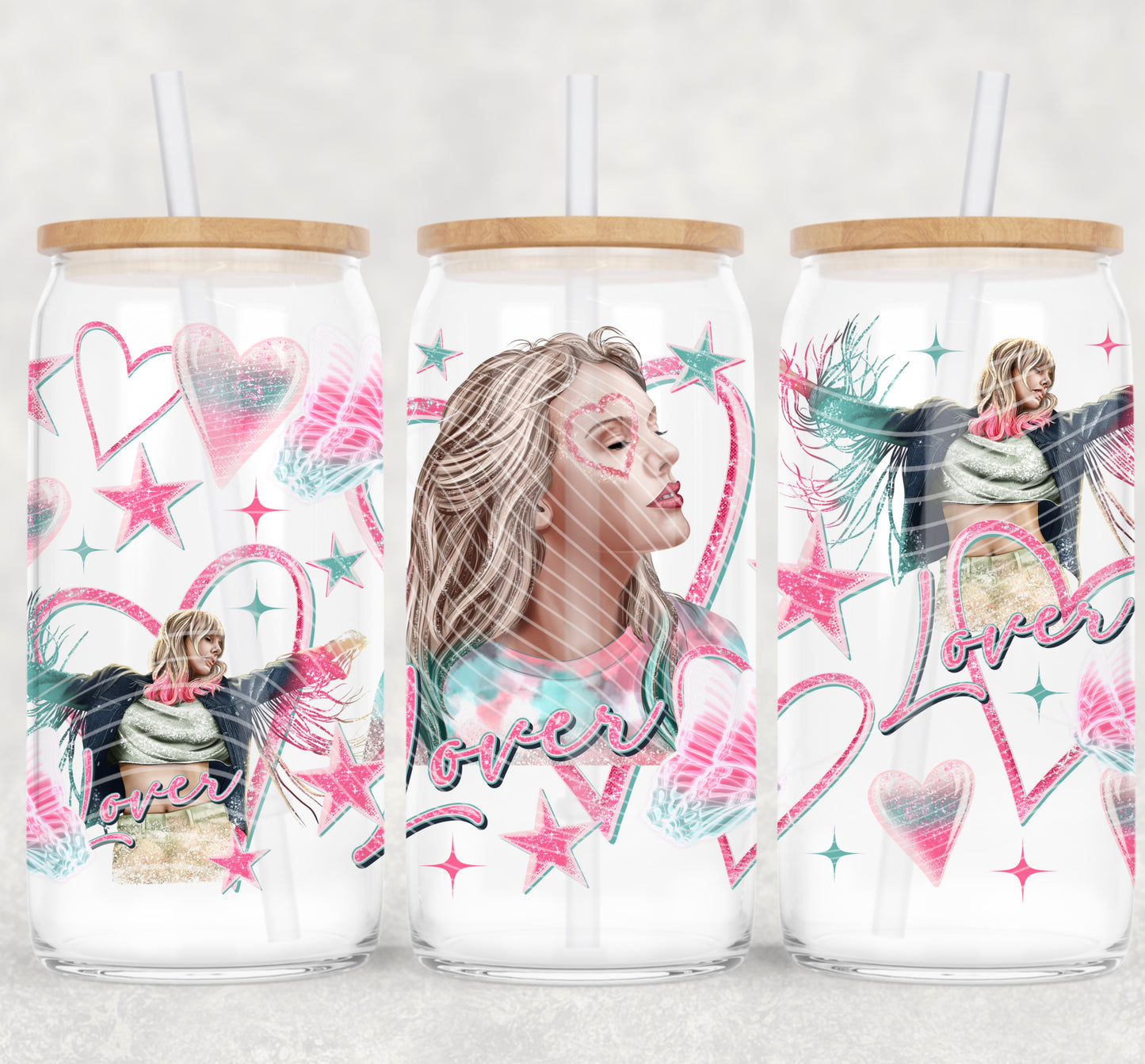 Lover 16 oz Glass Can Wrap