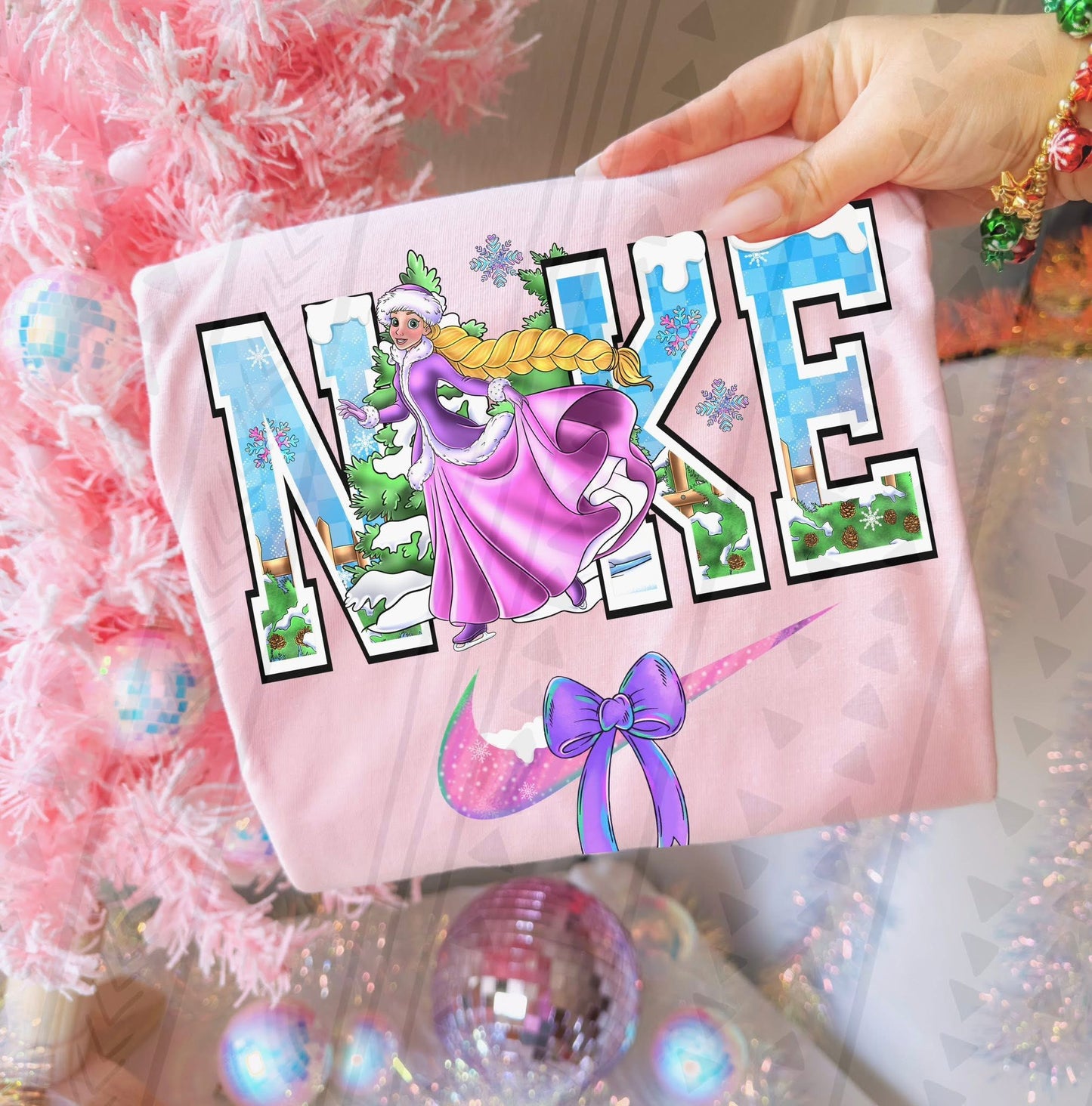 Winter Frozen Checkmark Design DTF Print