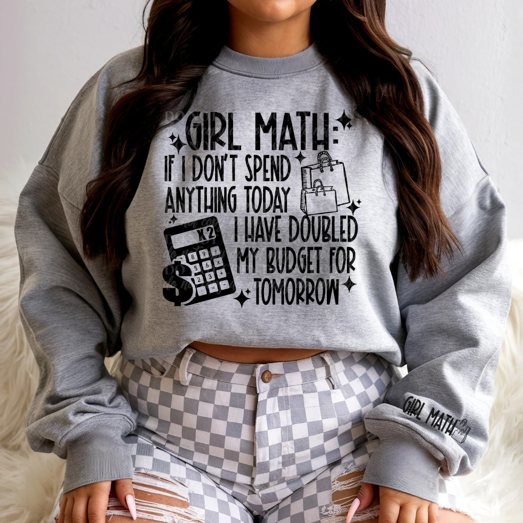 Girl Math Budget DTF Print