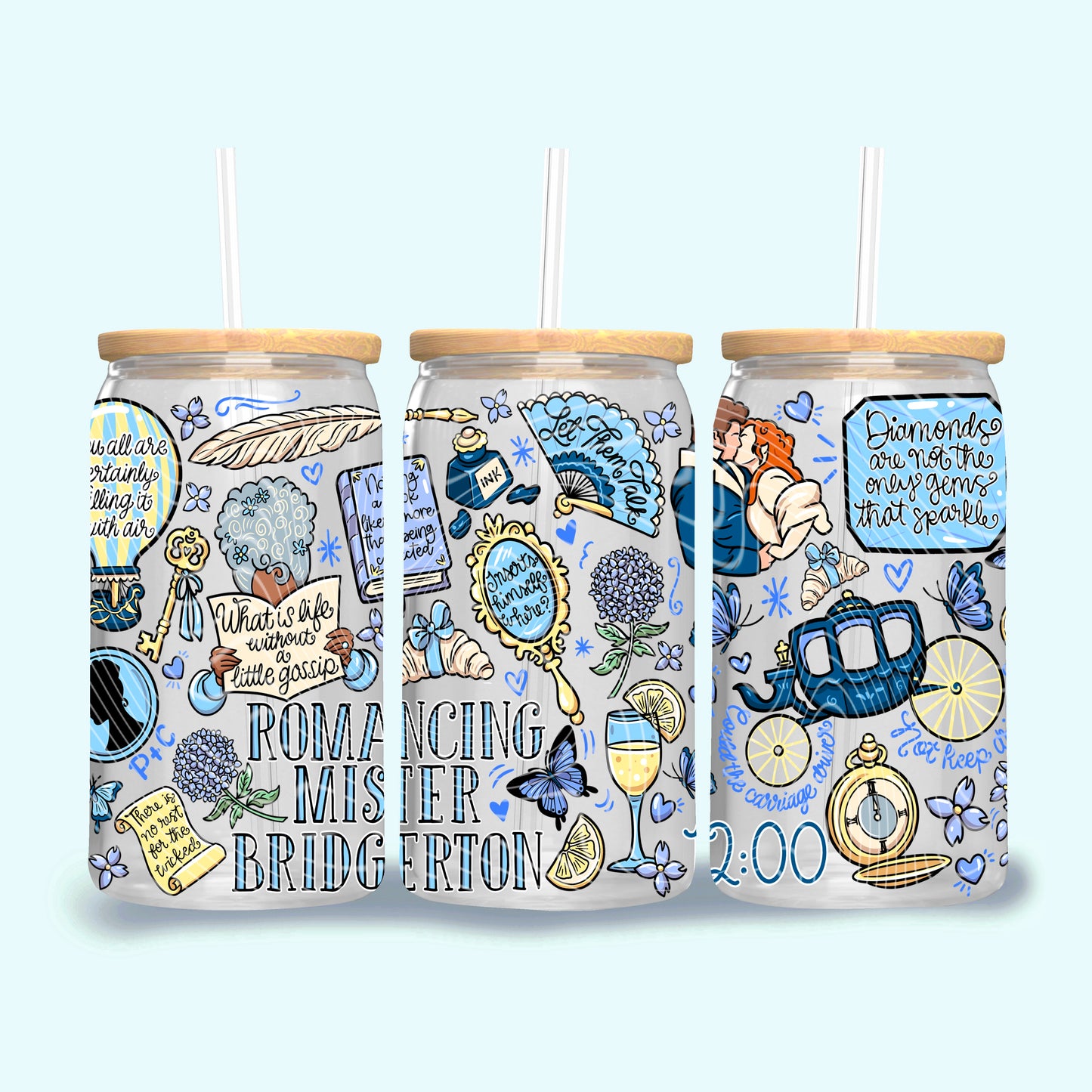 Romancing Mr Bridgerton 16 oz Glass Wraps