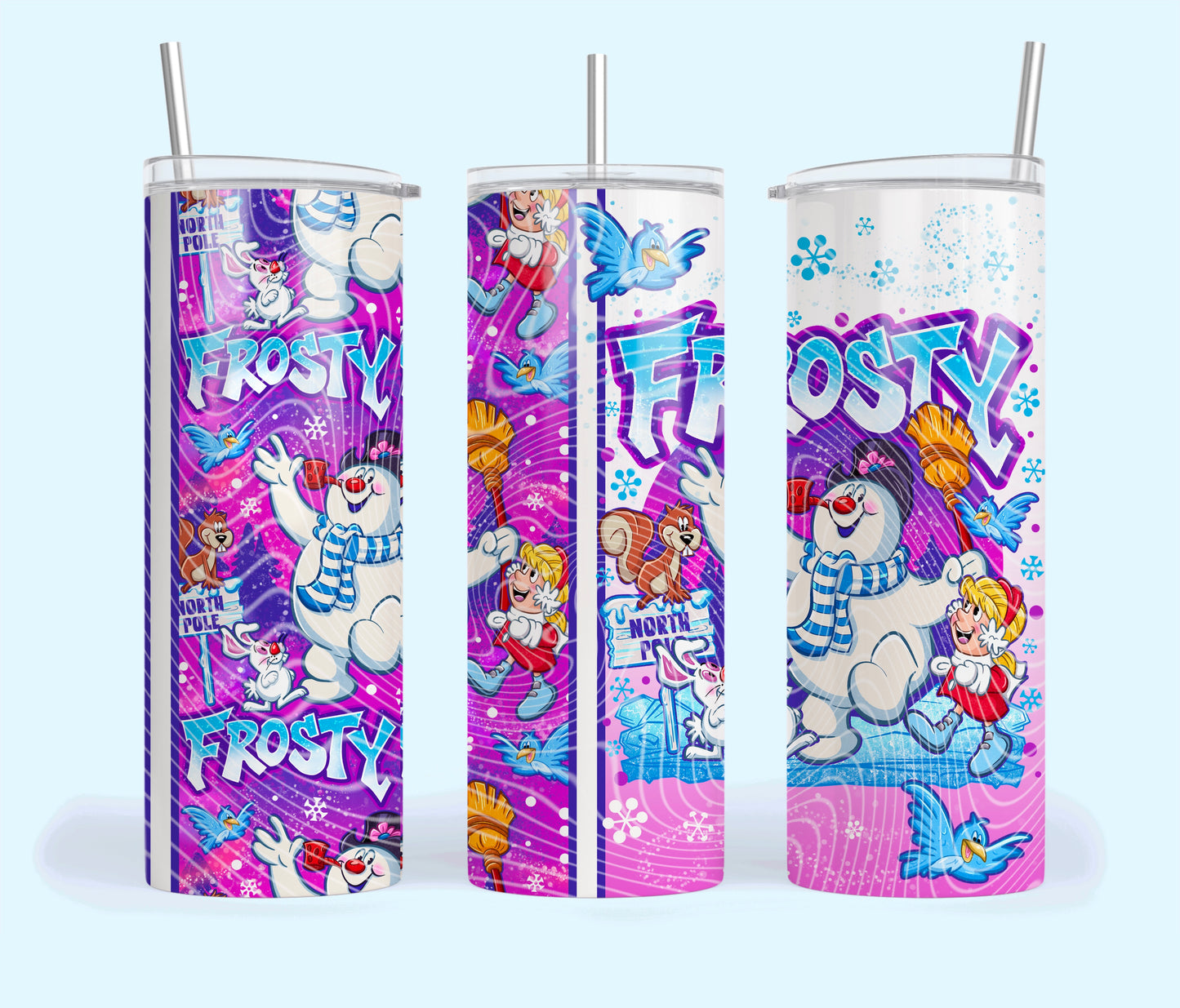 Frosty North Pole Tumbler Wrap