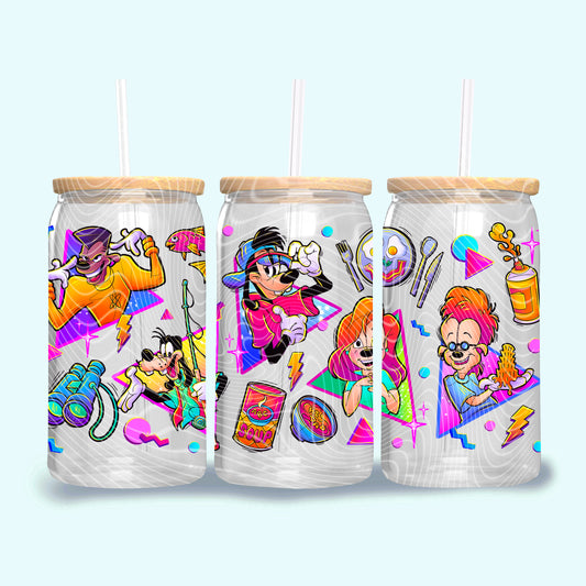 Bright Goofy 16 oz Glass Can Wraps