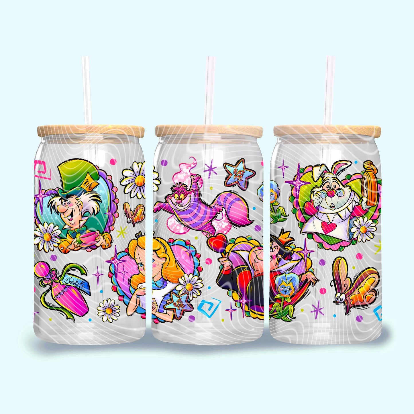 Rabbit Hole 16 oz Glass Can Wrap