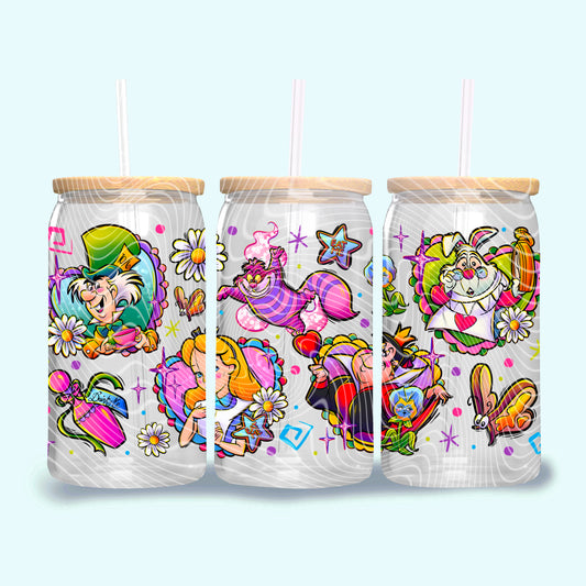 Rabbit Hole 16 oz Glass Can Wrap