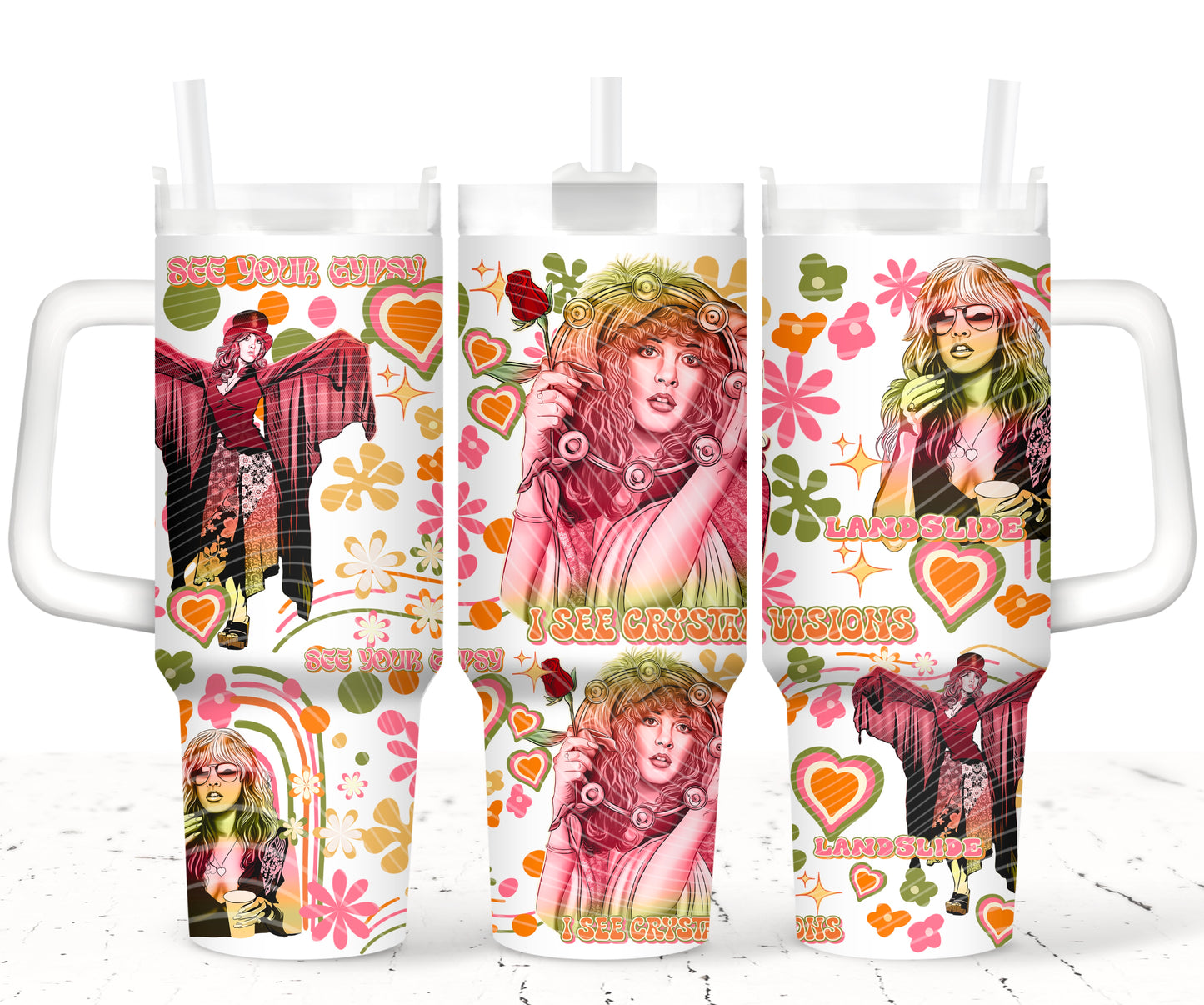 Floral Boho Gypsie Stevie 40 oz Tumbler Prints
